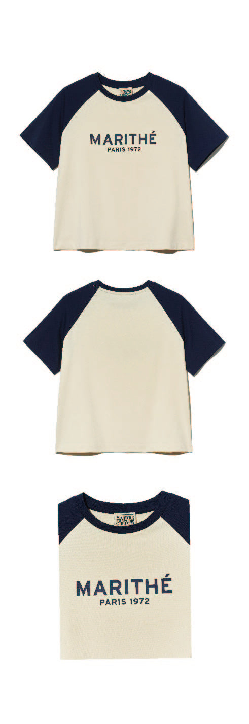 W REGULAR LOGO RAGLAN CROP TEE