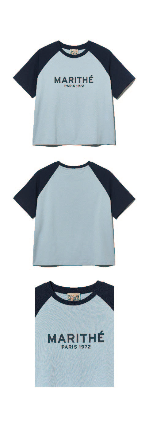 W REGULAR LOGO RAGLAN CROP TEE