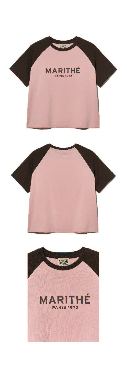 W REGULAR LOGO RAGLAN CROP TEE