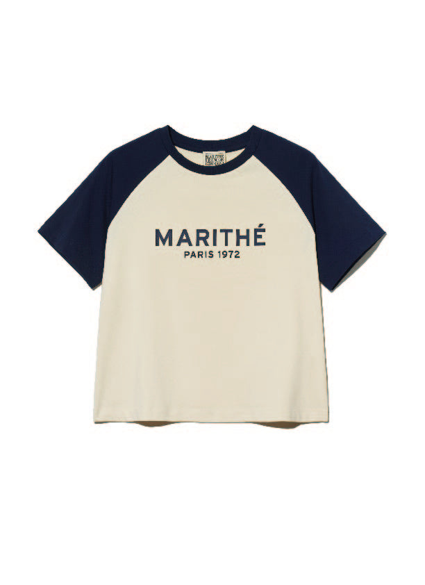 W REGULAR LOGO RAGLAN CROP TEE