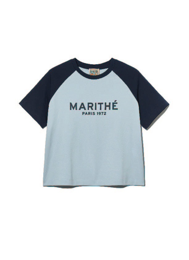W REGULAR LOGO RAGLAN CROP TEE