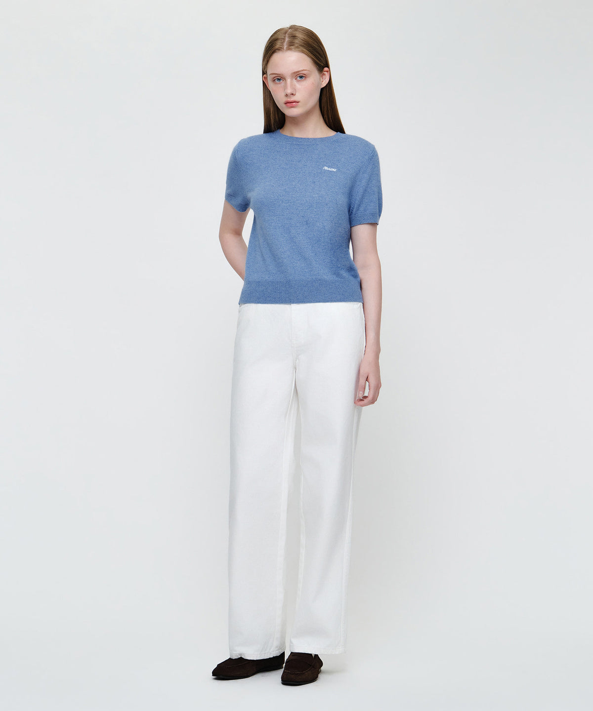W SMALL CLASSIC LOGO ROUND NECK CARDIGAN SET UP