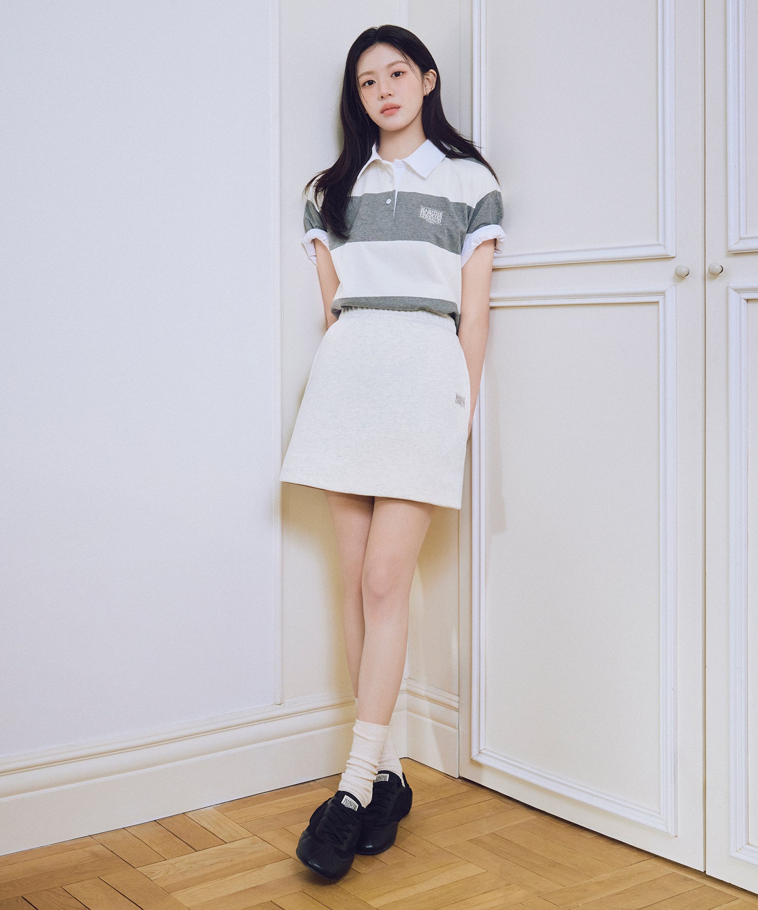 W VINTAGE CLASSIC LOGO SWEAT MINI SKIRT