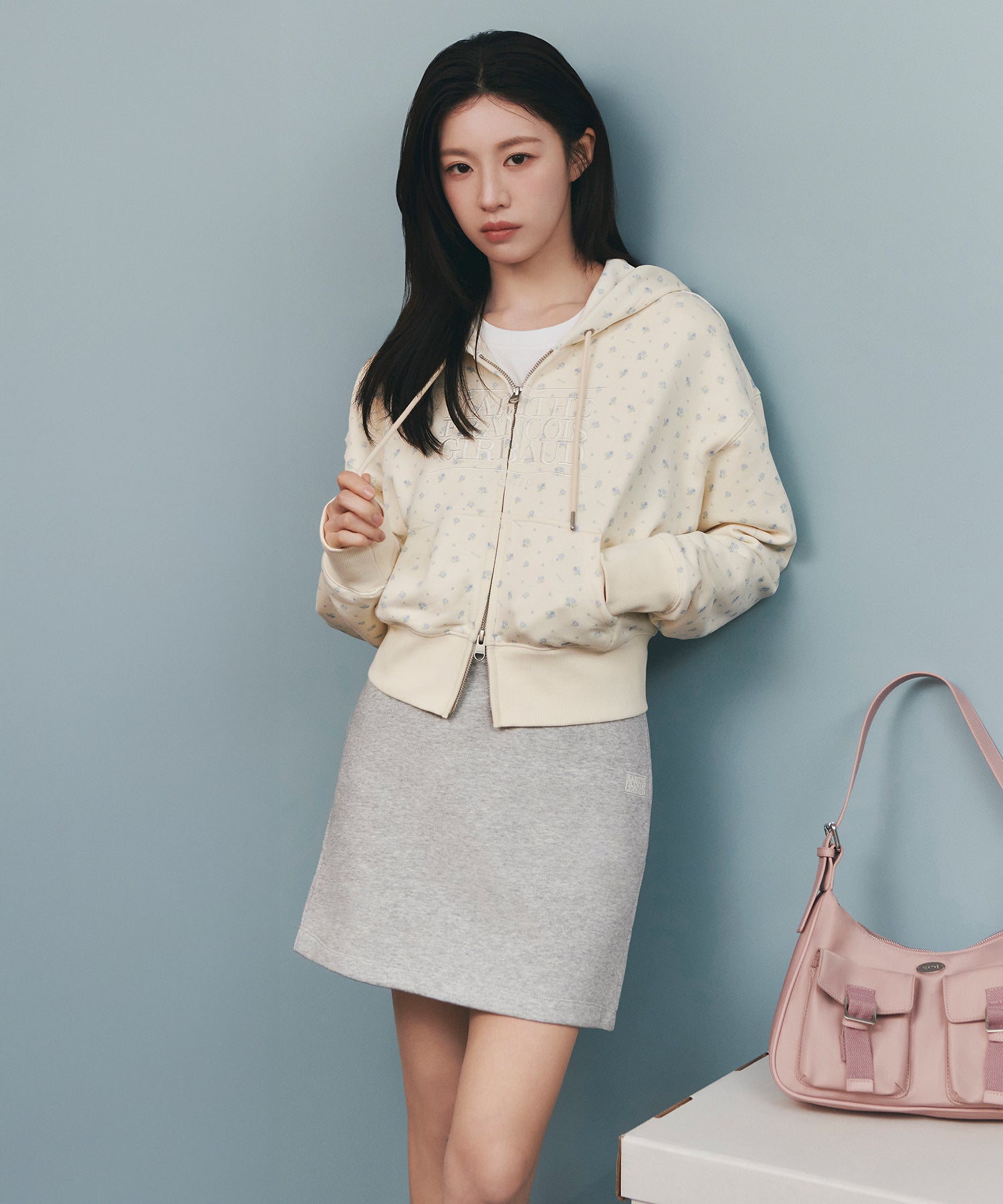 W VINTAGE CLASSIC LOGO SWEAT MINI SKIRT