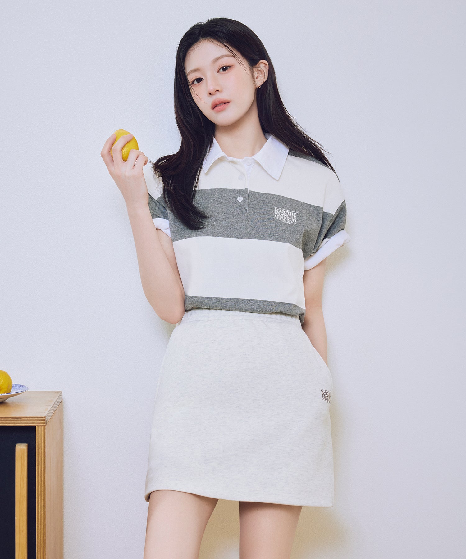 W VINTAGE CLASSIC LOGO SWEAT MINI SKIRT