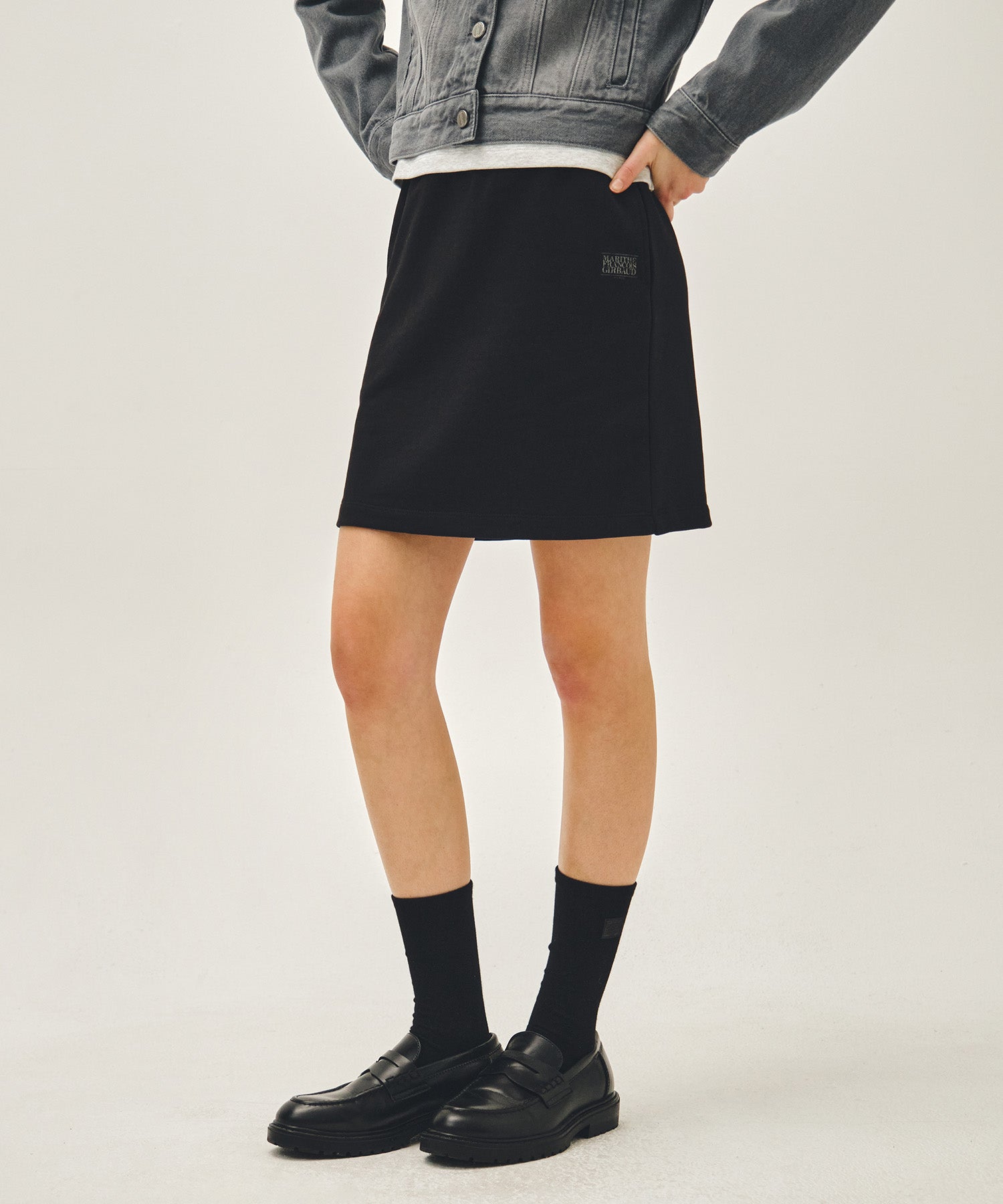 W VINTAGE CLASSIC LOGO SWEAT MINI SKIRT
