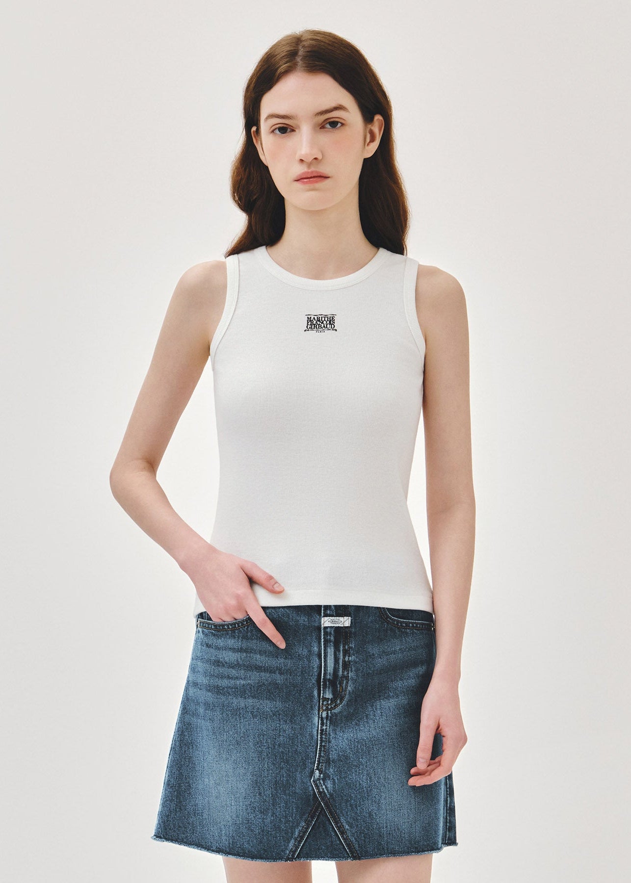 W RIBBON CLASSIC LOGO SLEEVELESS