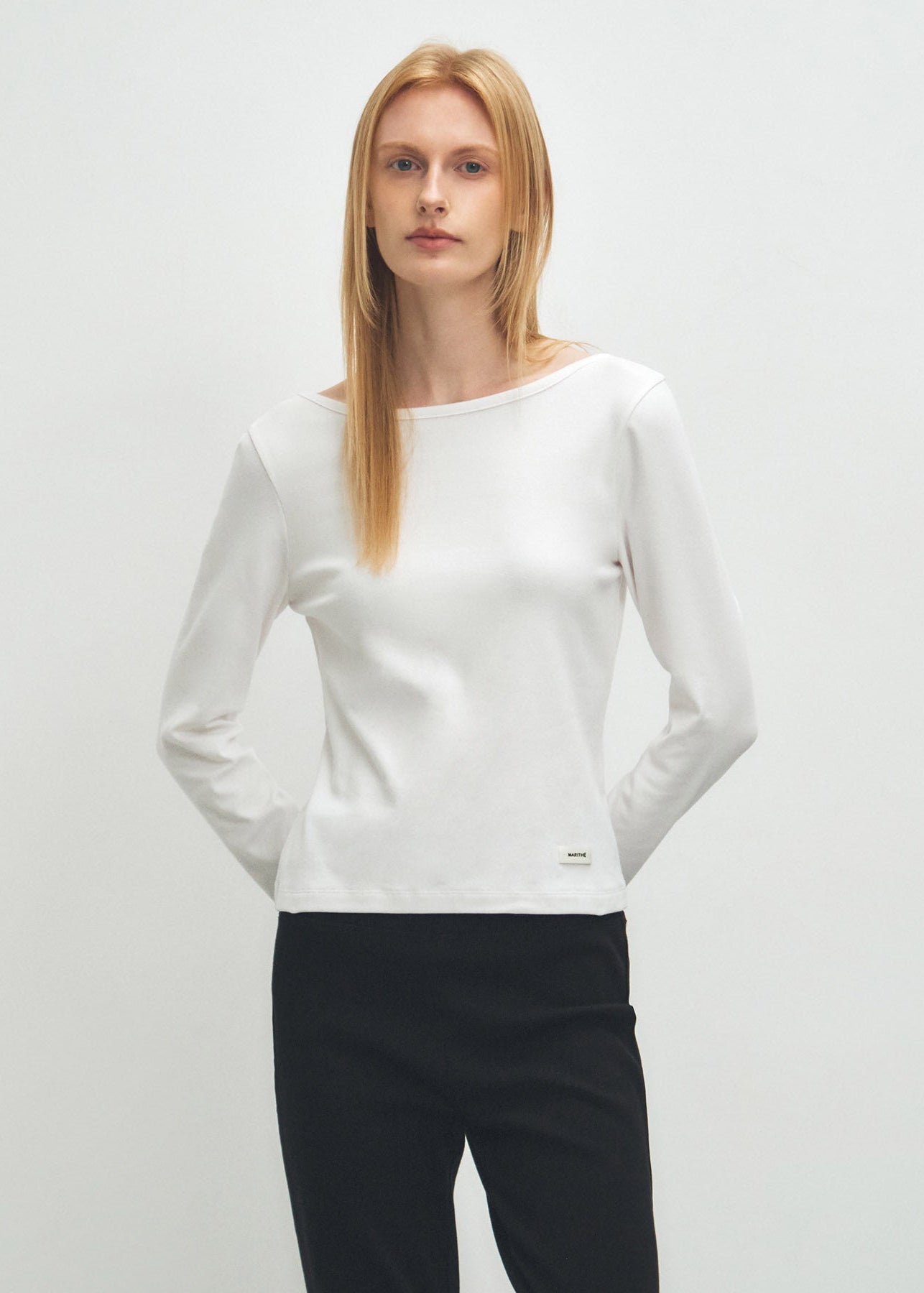 W BASIC SCOOP BACK LONG SLEEVE