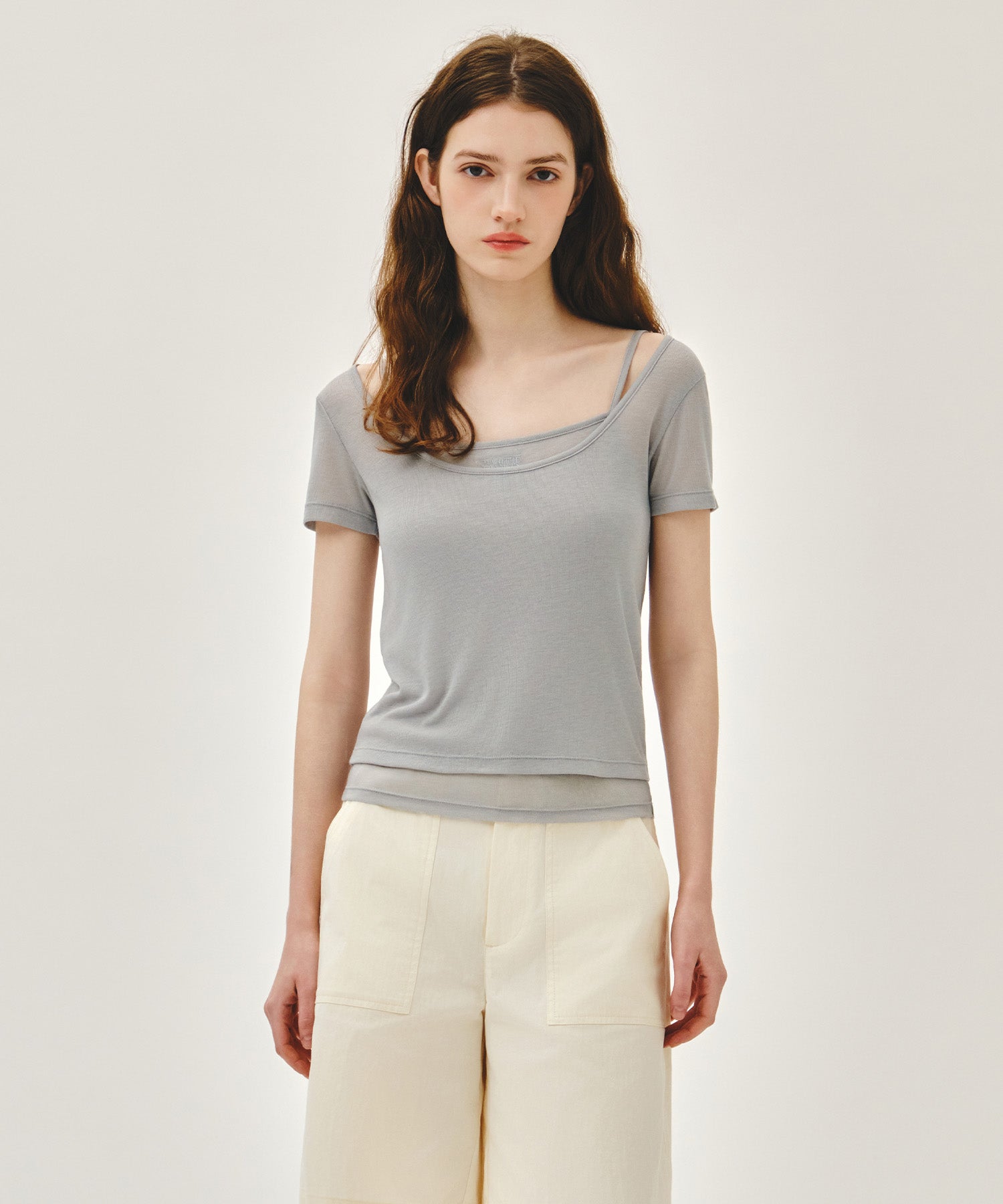 W SMALL CLASSIC LOGO SLEEVELESS LAYERED TEE