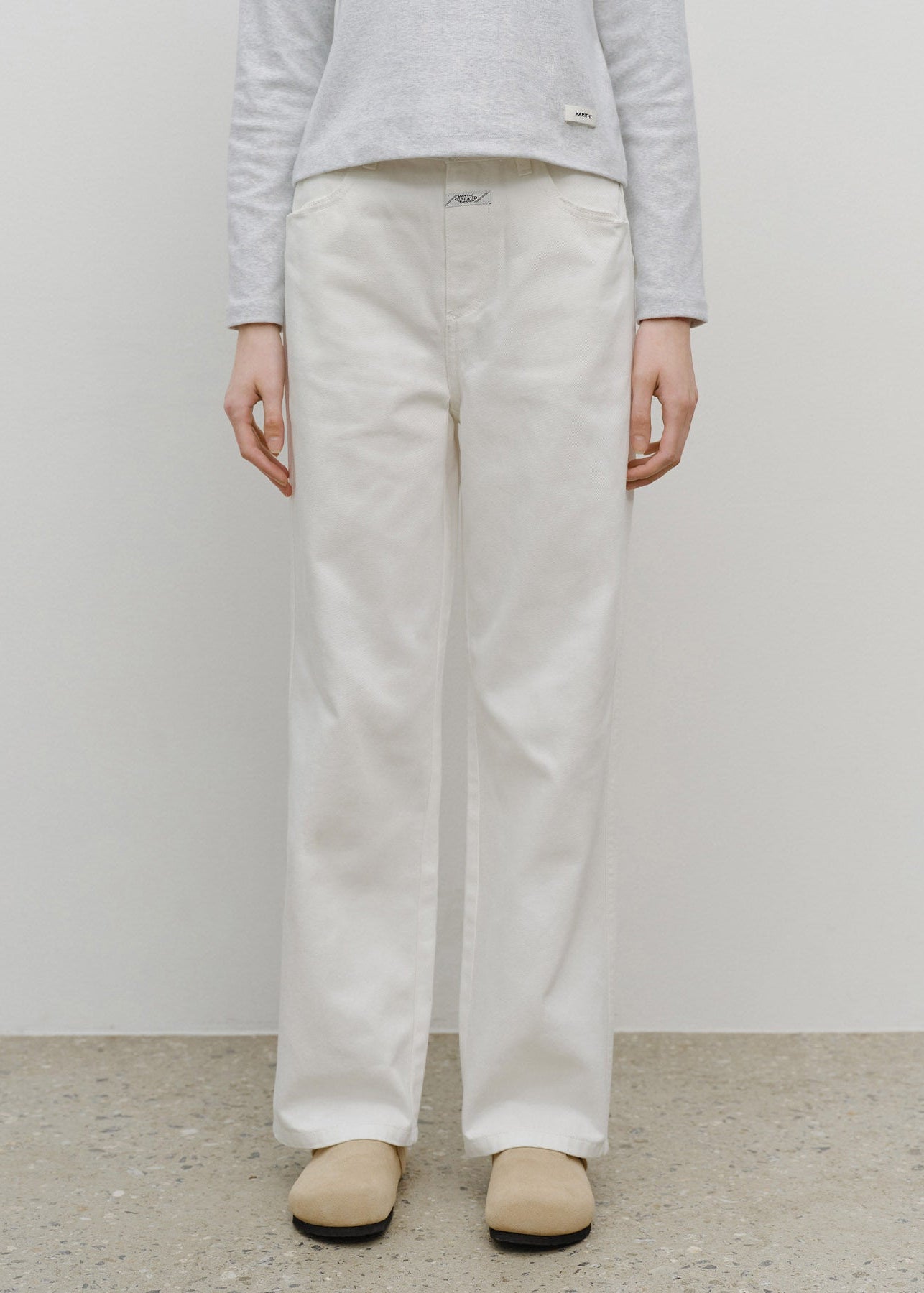 W HIGH STRAIGHT DENIM PANTS