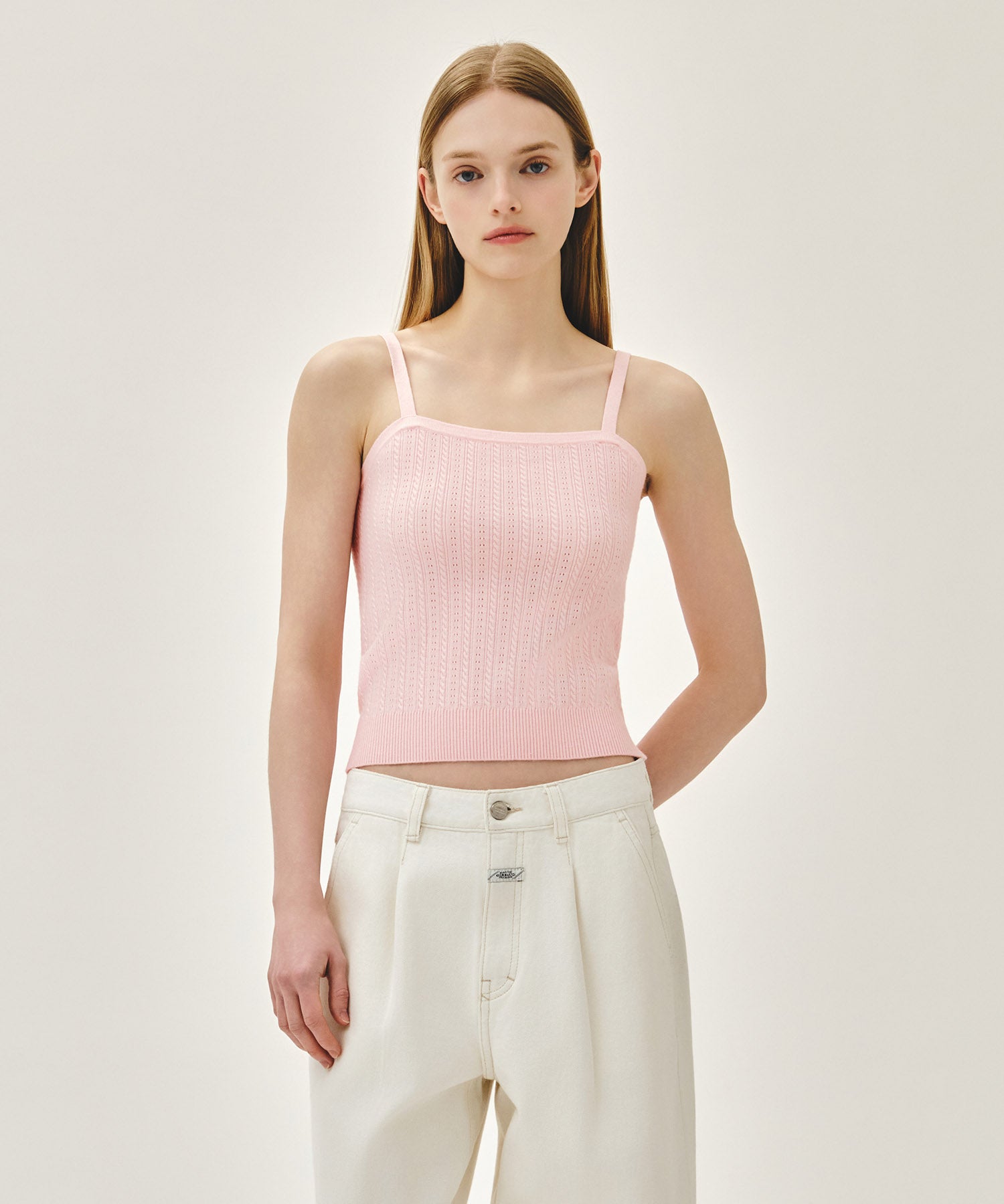 W SMALL CLASSIC LOGO HALF KNIT CARDIGAN SET UP