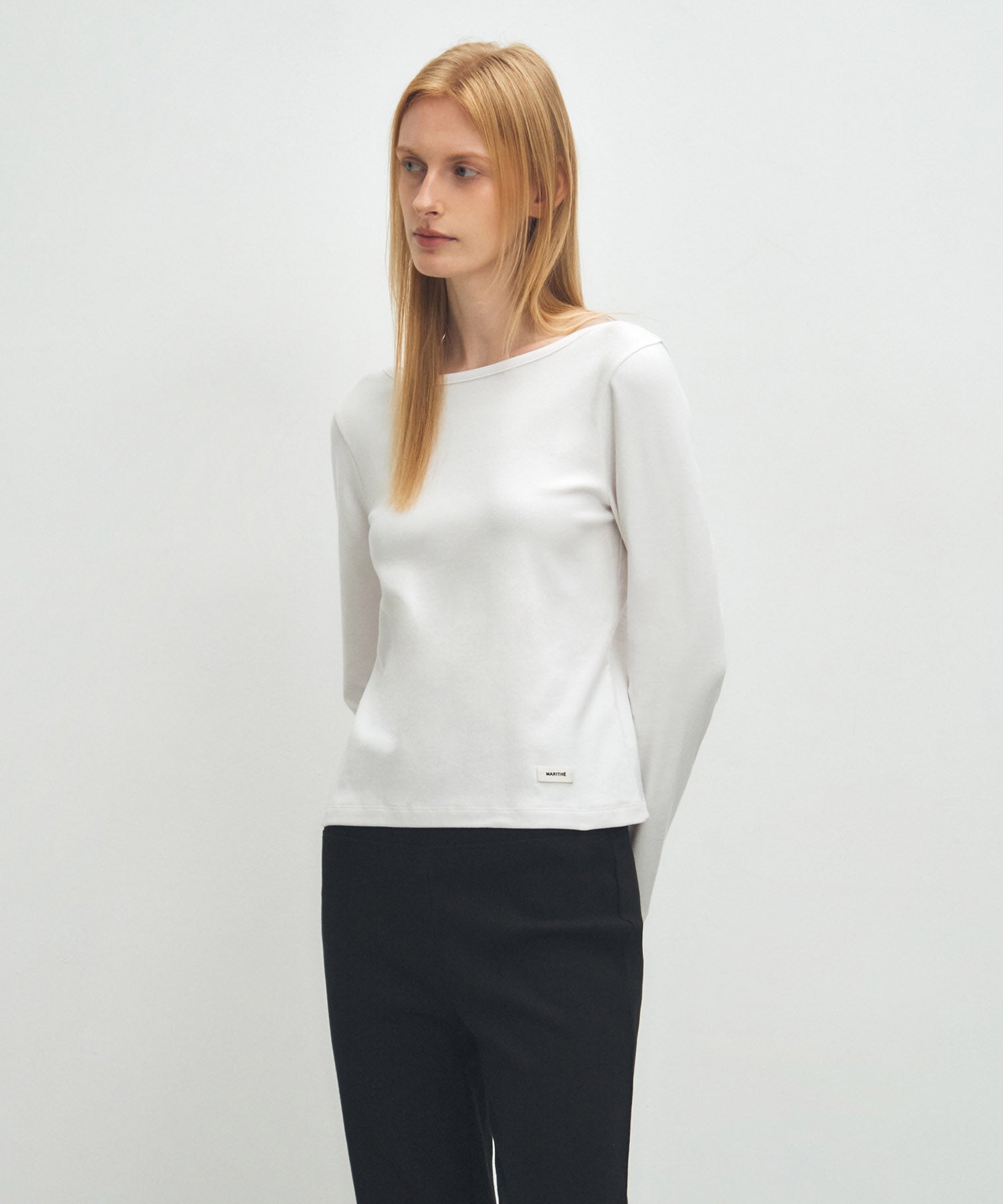 W BASIC SCOOP BACK LONG SLEEVE