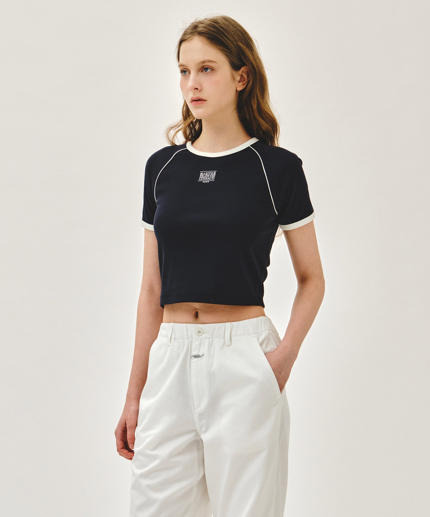 W AEROCOOL SMALL CLASSIC LOGO SLIM RINGER TEE