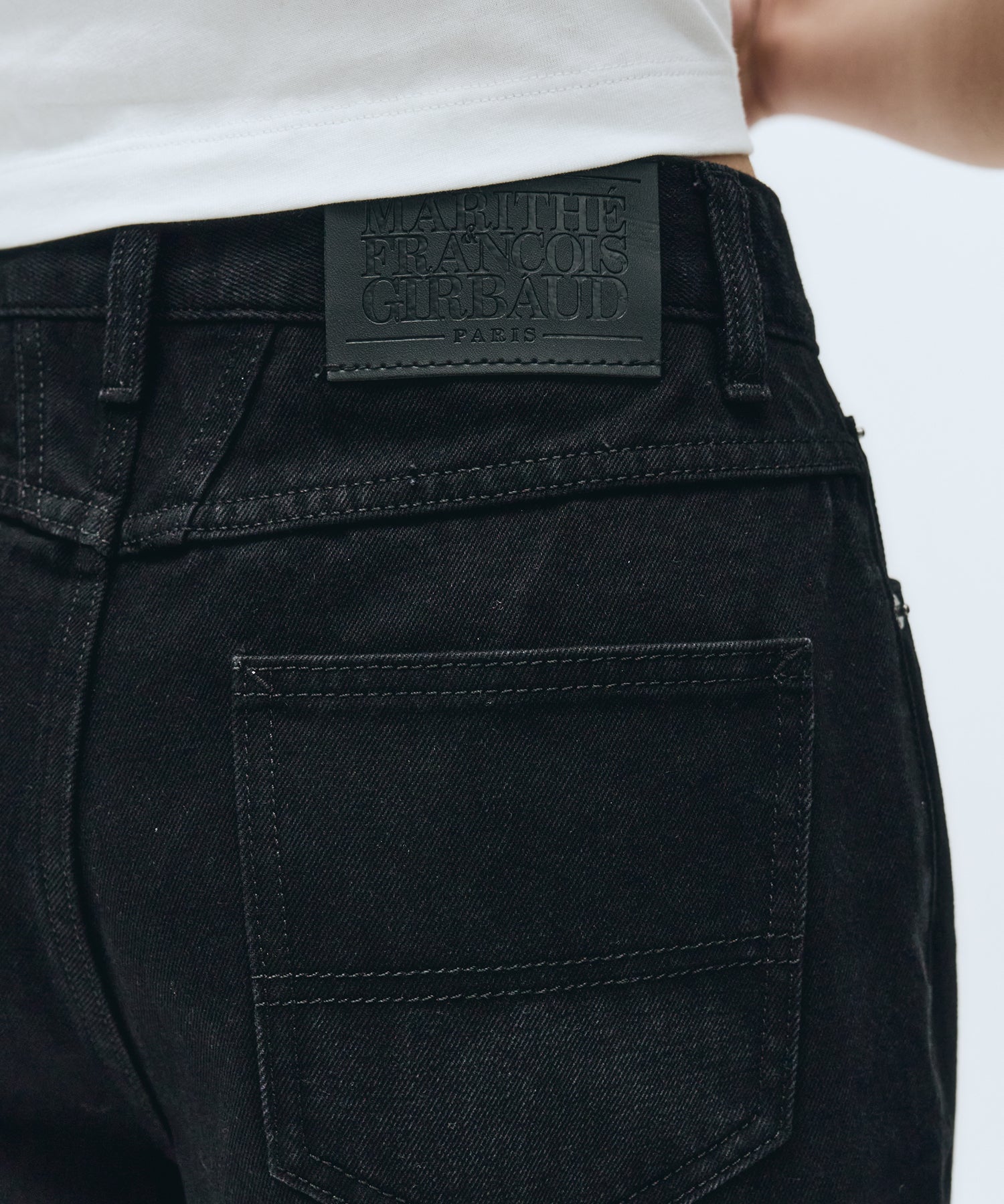 W LONG BERMUDA DENIM PANTS