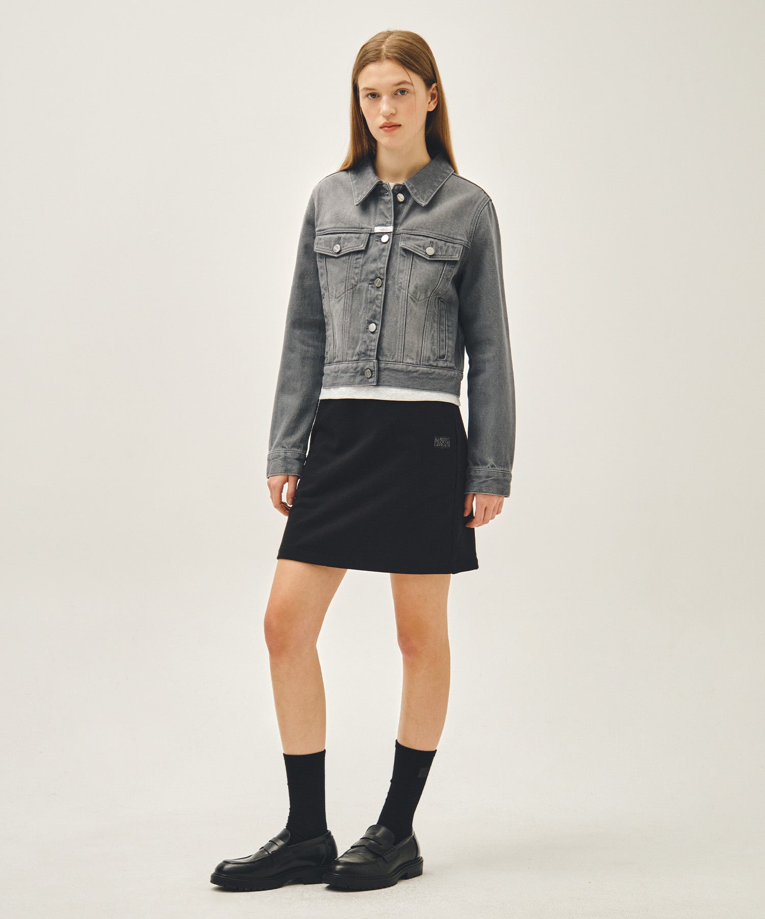 W VINTAGE CLASSIC LOGO SWEAT MINI SKIRT