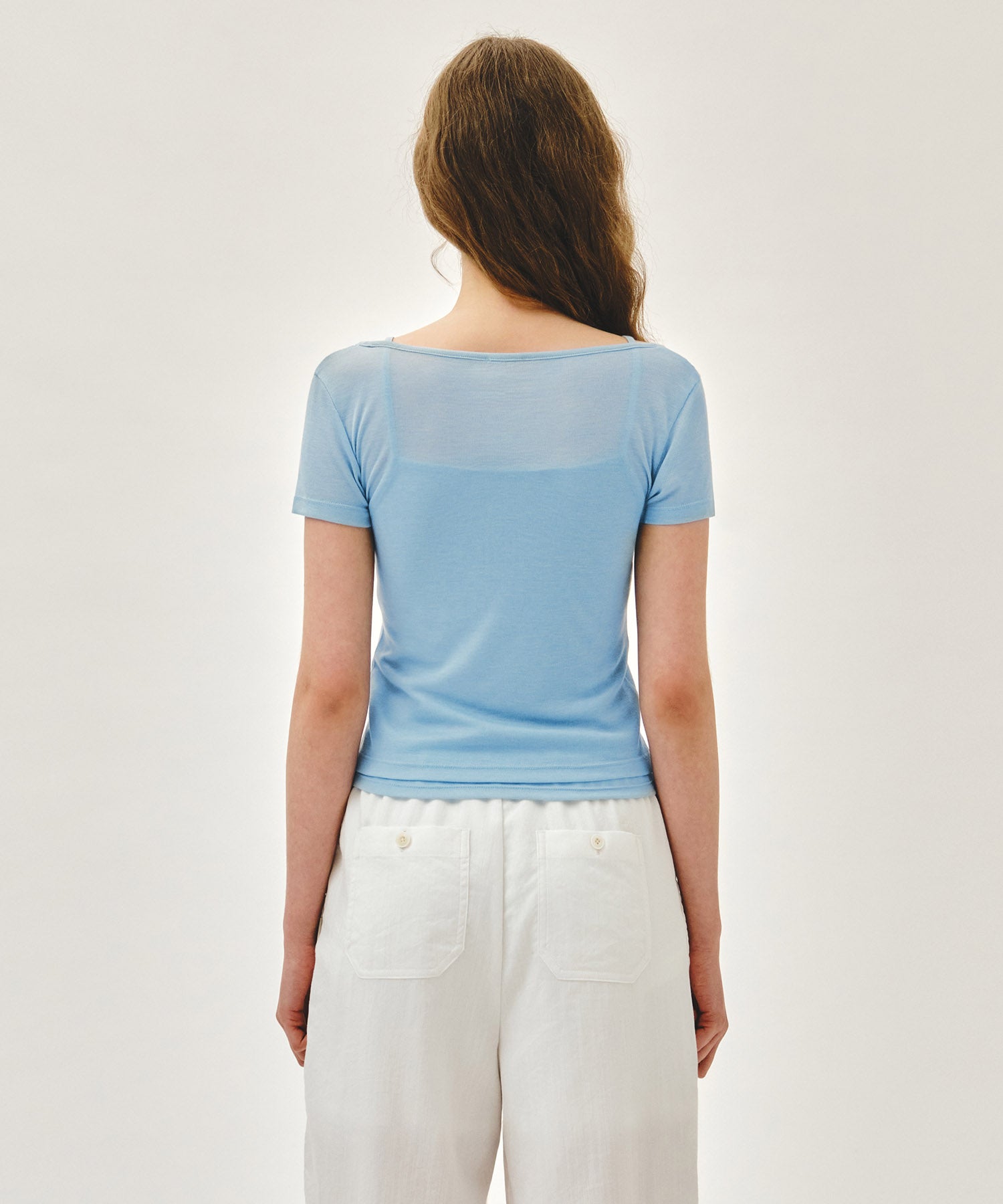 W SMALL CLASSIC LOGO SLEEVELESS LAYERED TEE