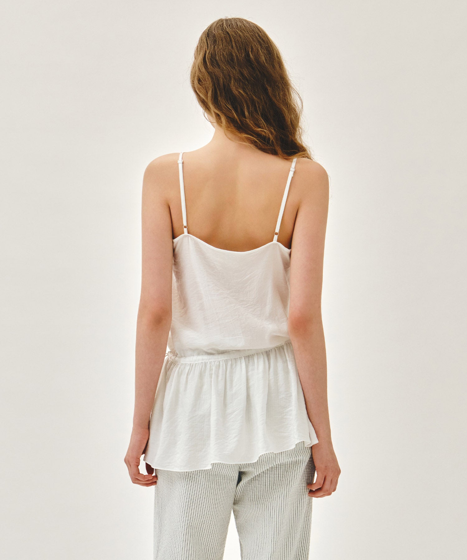 W SHIRRING SLEEVELESS DRESS