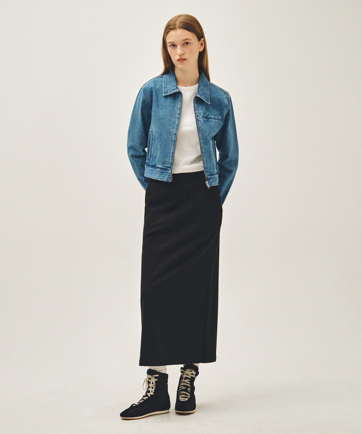 W CLASSIC LOGO SWEAT LONG SKIRT