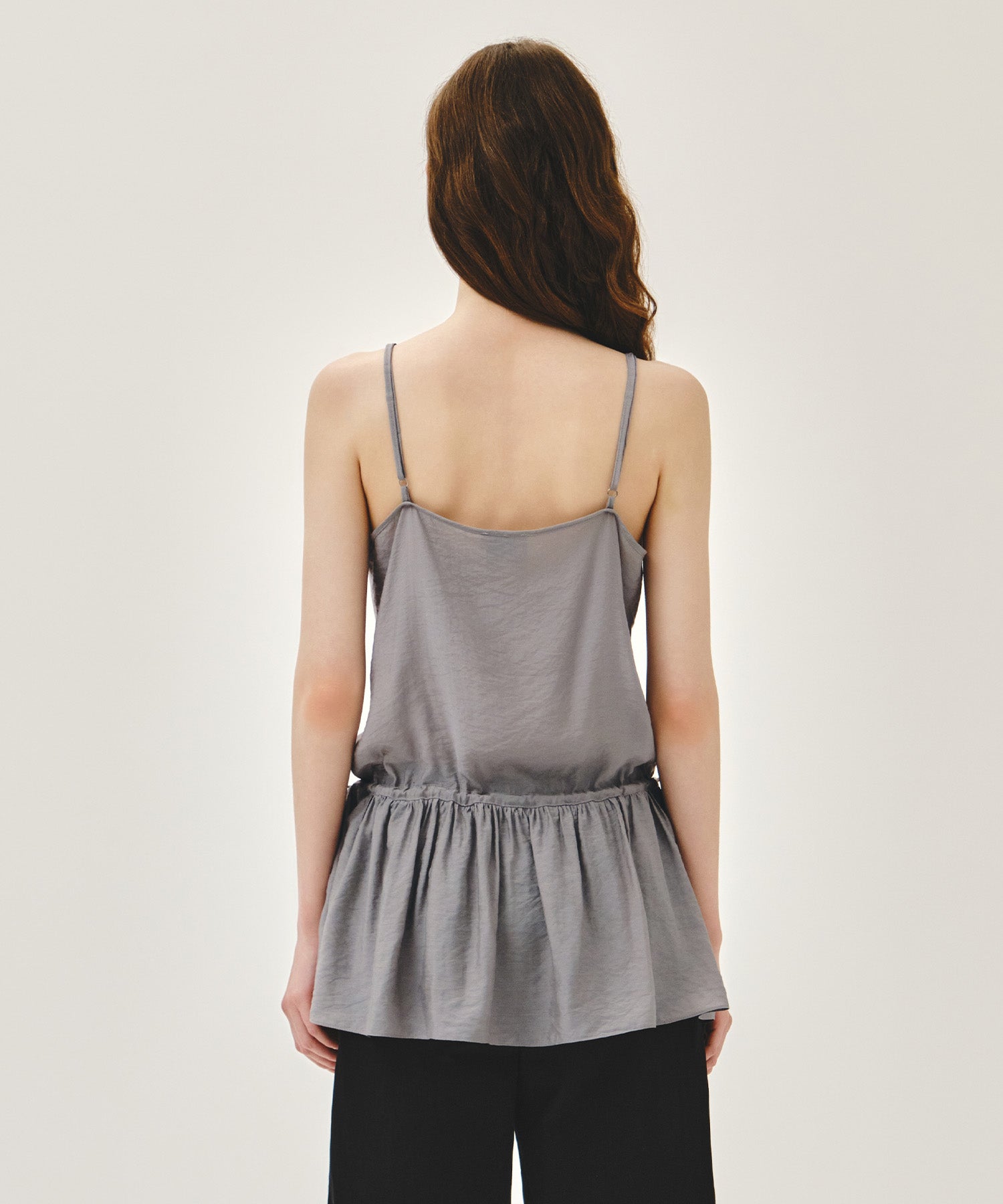 W SHIRRING SLEEVELESS DRESS