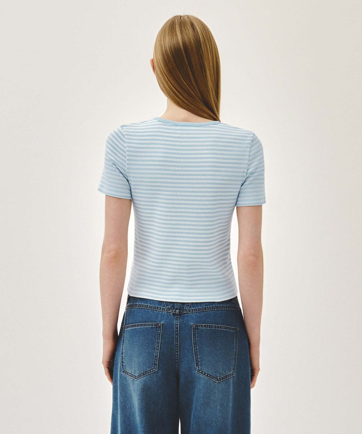 W DEEP NECK RINGER TEE