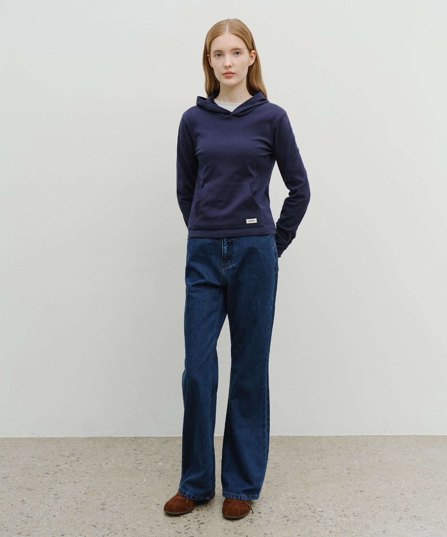 W SLIM BOOT-CUT DENIM PANTS