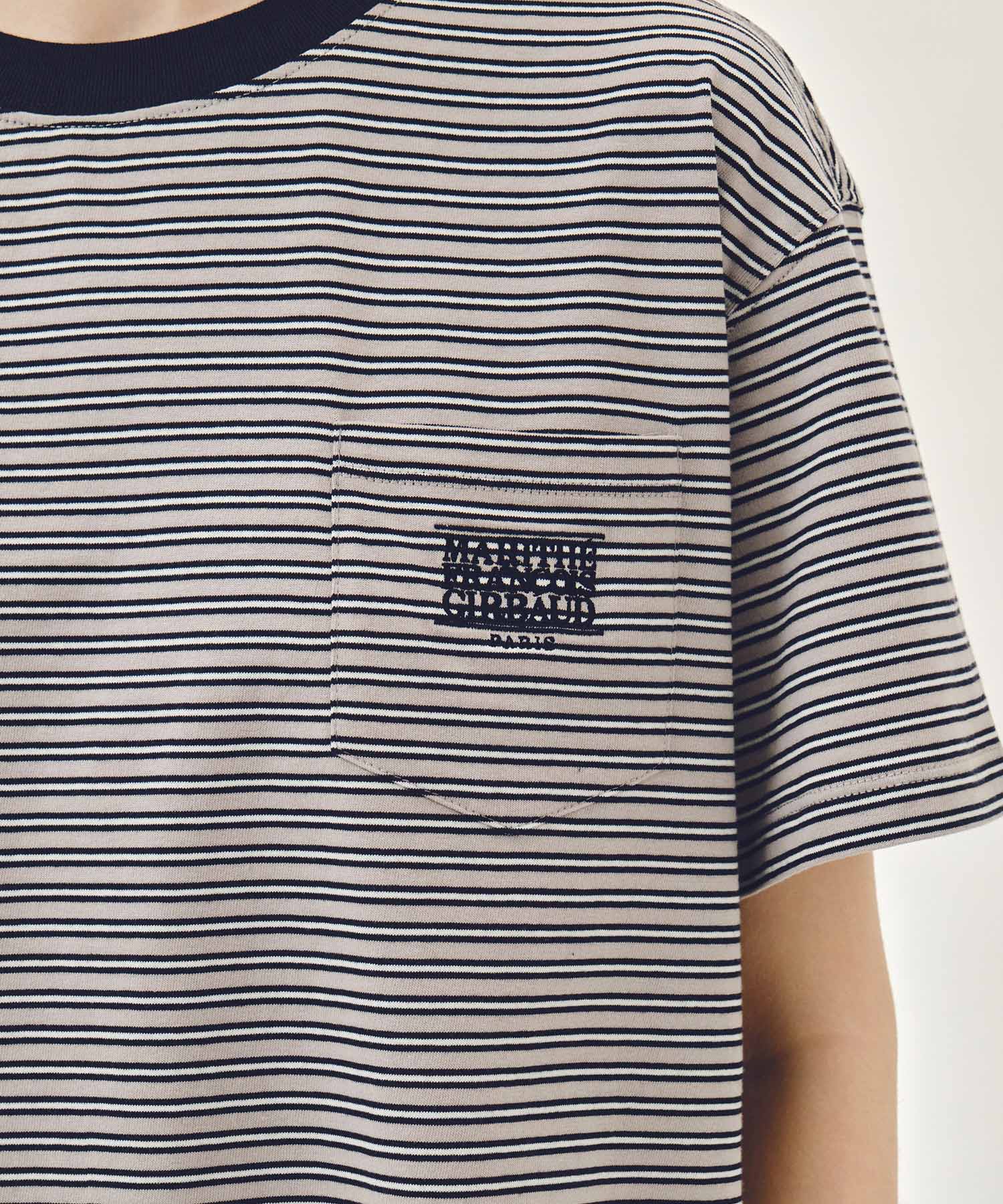 SMALL CLASSIC LOGO STRIPE RINGER TEE