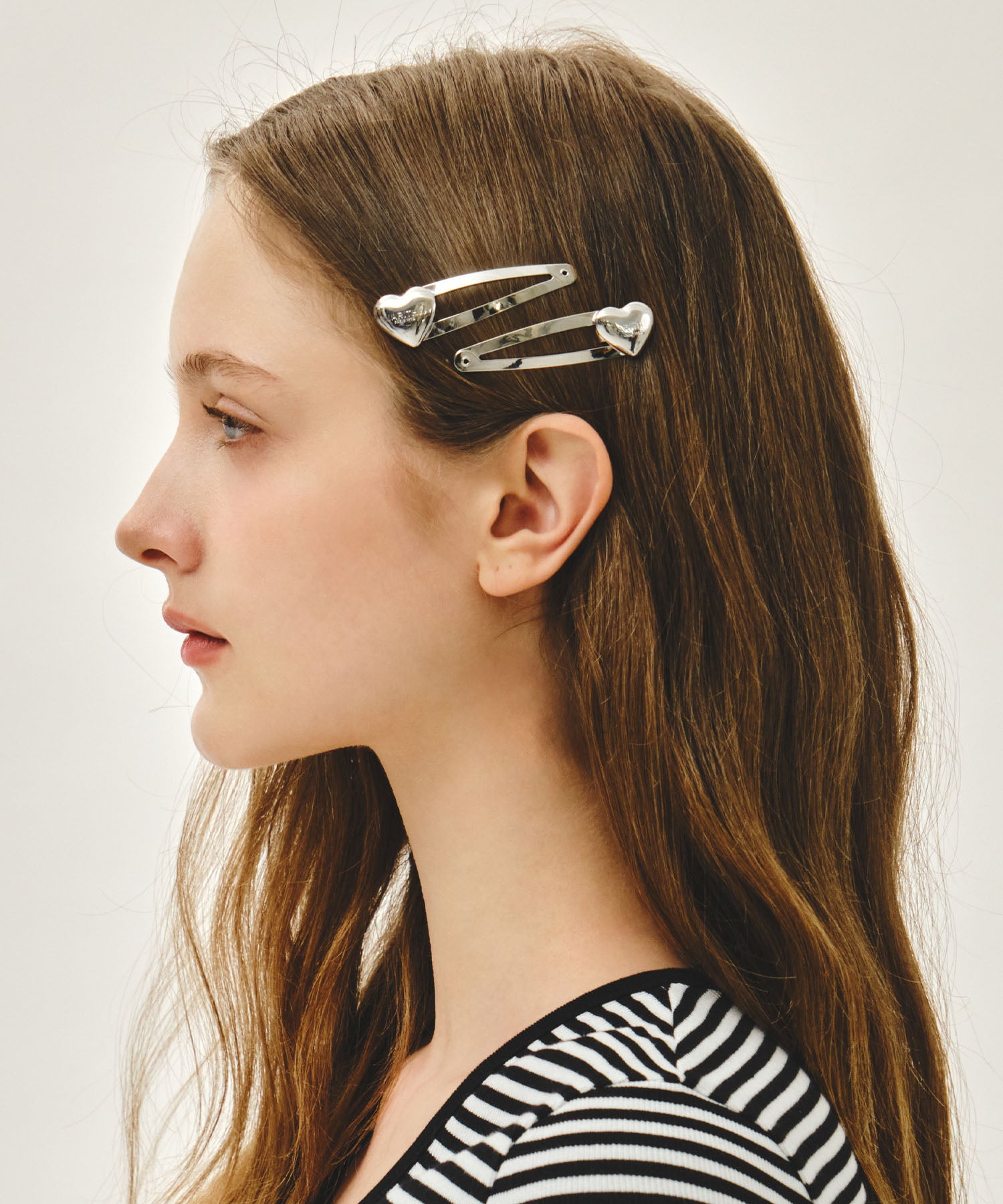 REGULAR LOGO HEART HAIR PIN 2PACK