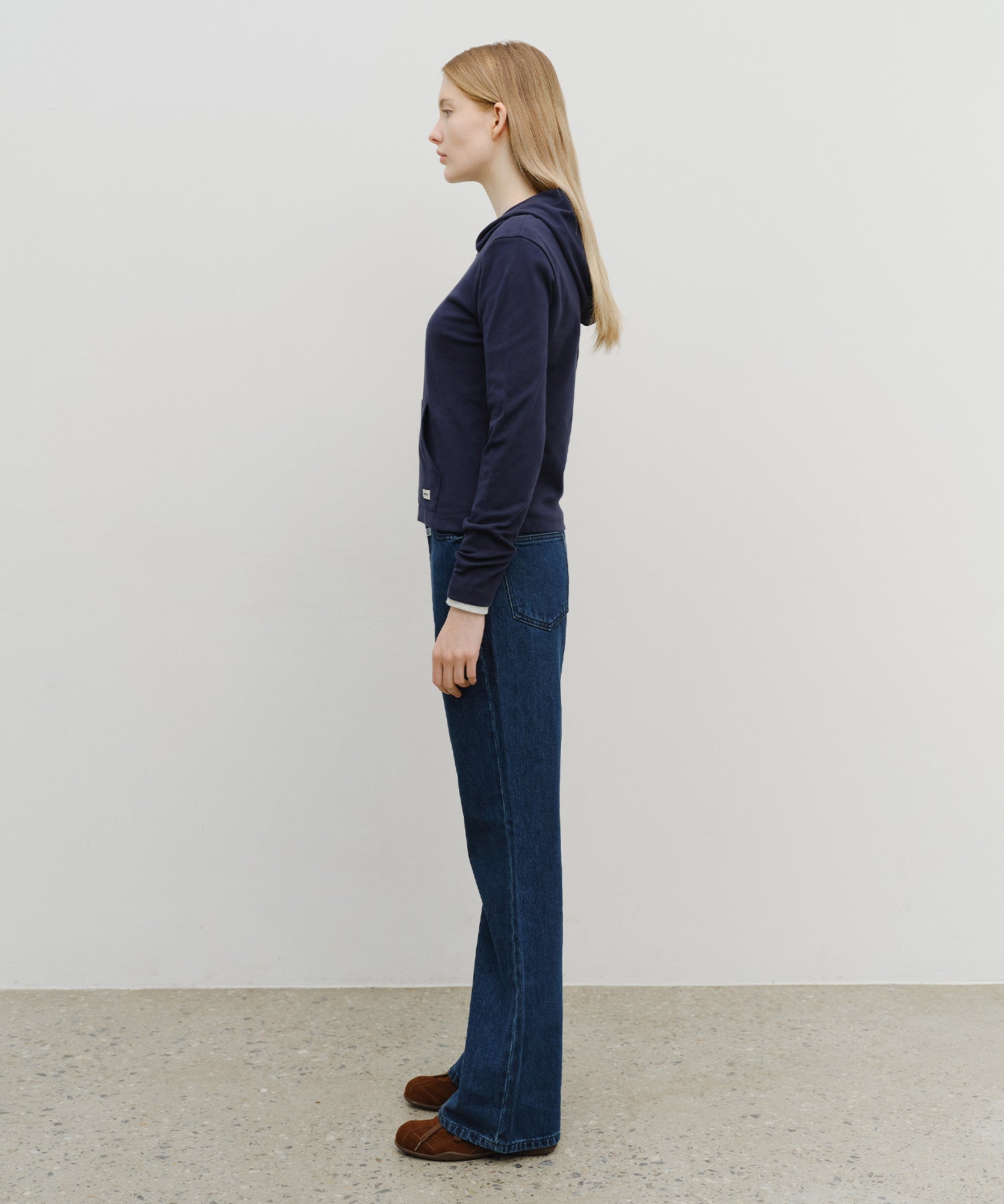 W SLIM BOOT-CUT DENIM PANTS