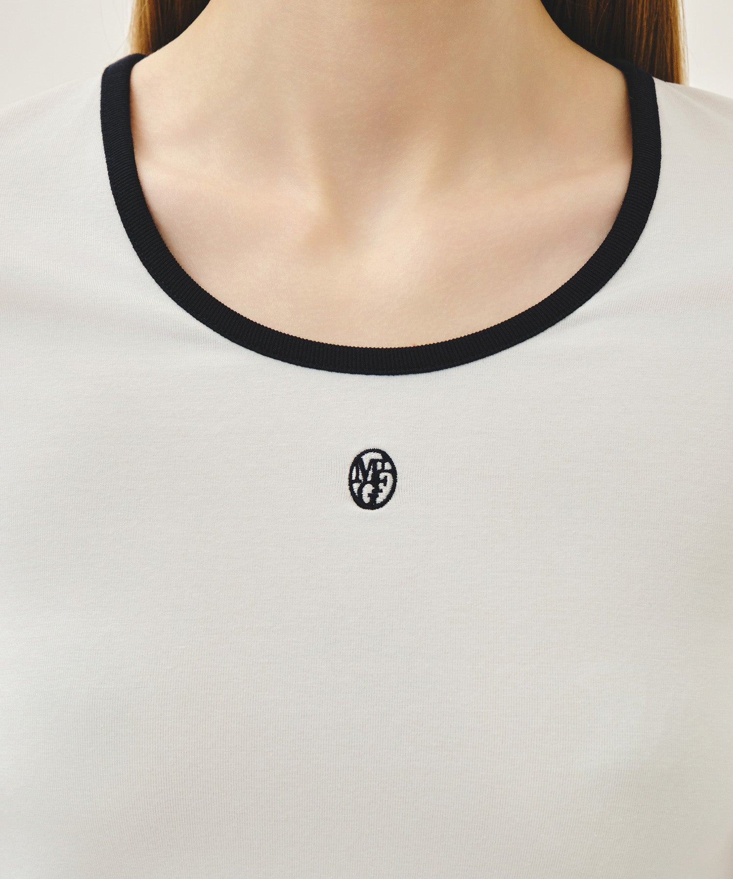 W DEEP NECK RINGER TEE