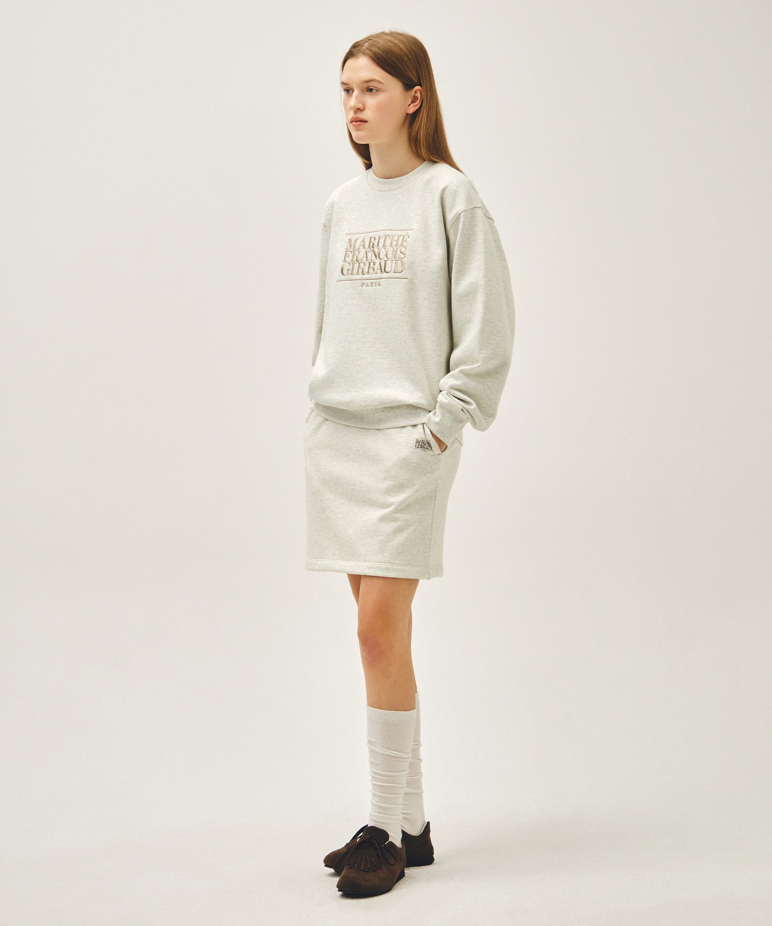 W VINTAGE CLASSIC LOGO SWEAT MINI SKIRT