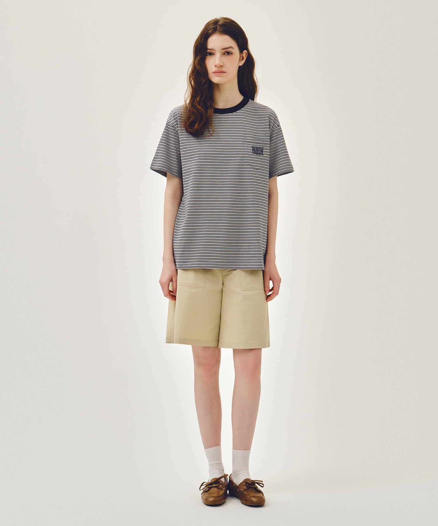 SMALL CLASSIC LOGO STRIPE RINGER TEE