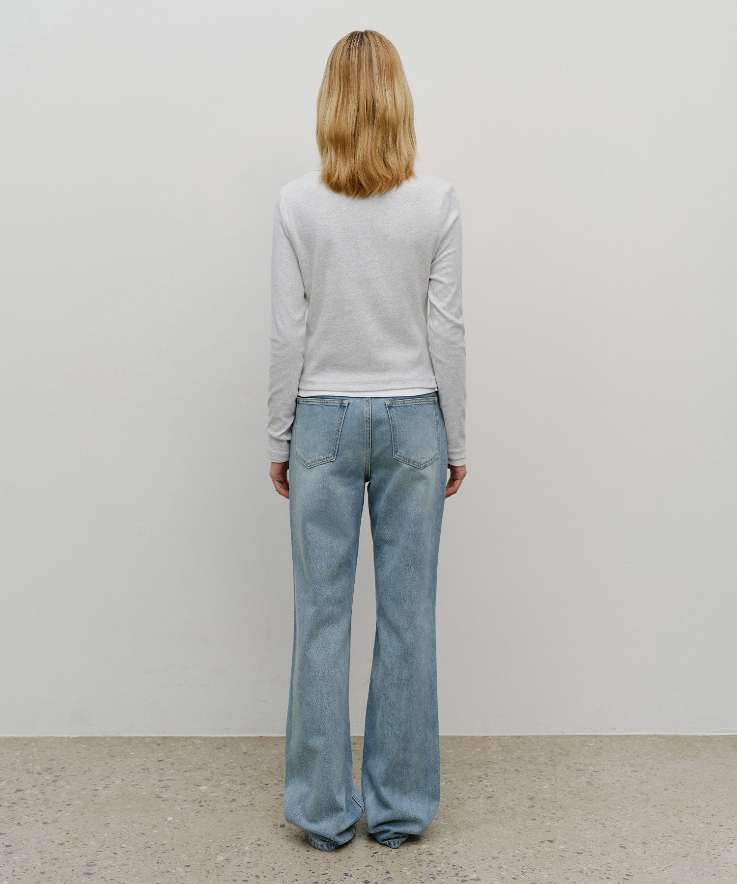 W SLIM BOOT-CUT DENIM PANTS
