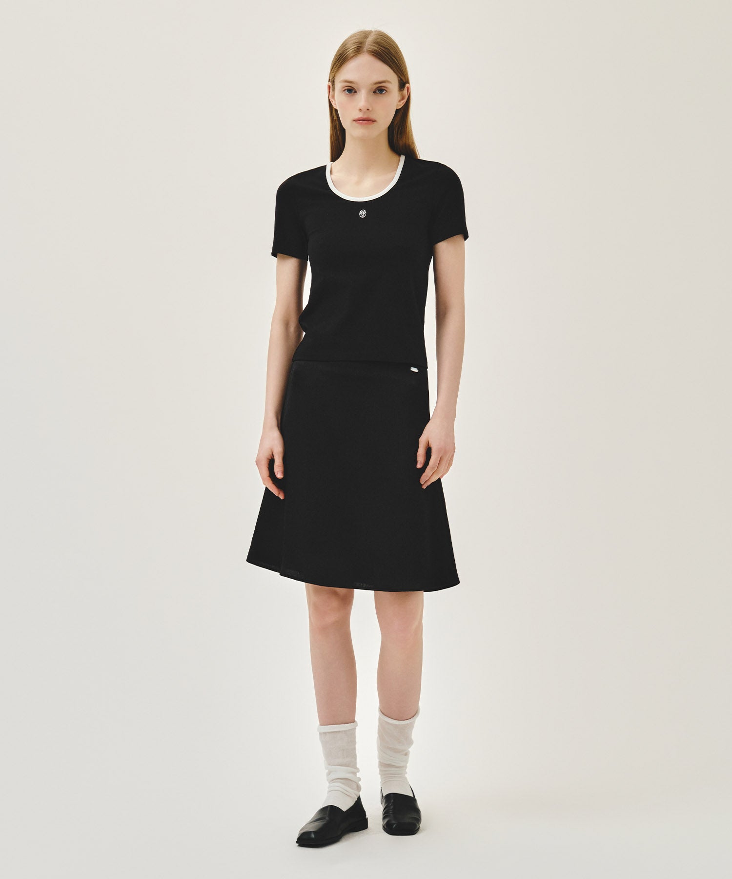 W DEEP NECK RINGER TEE