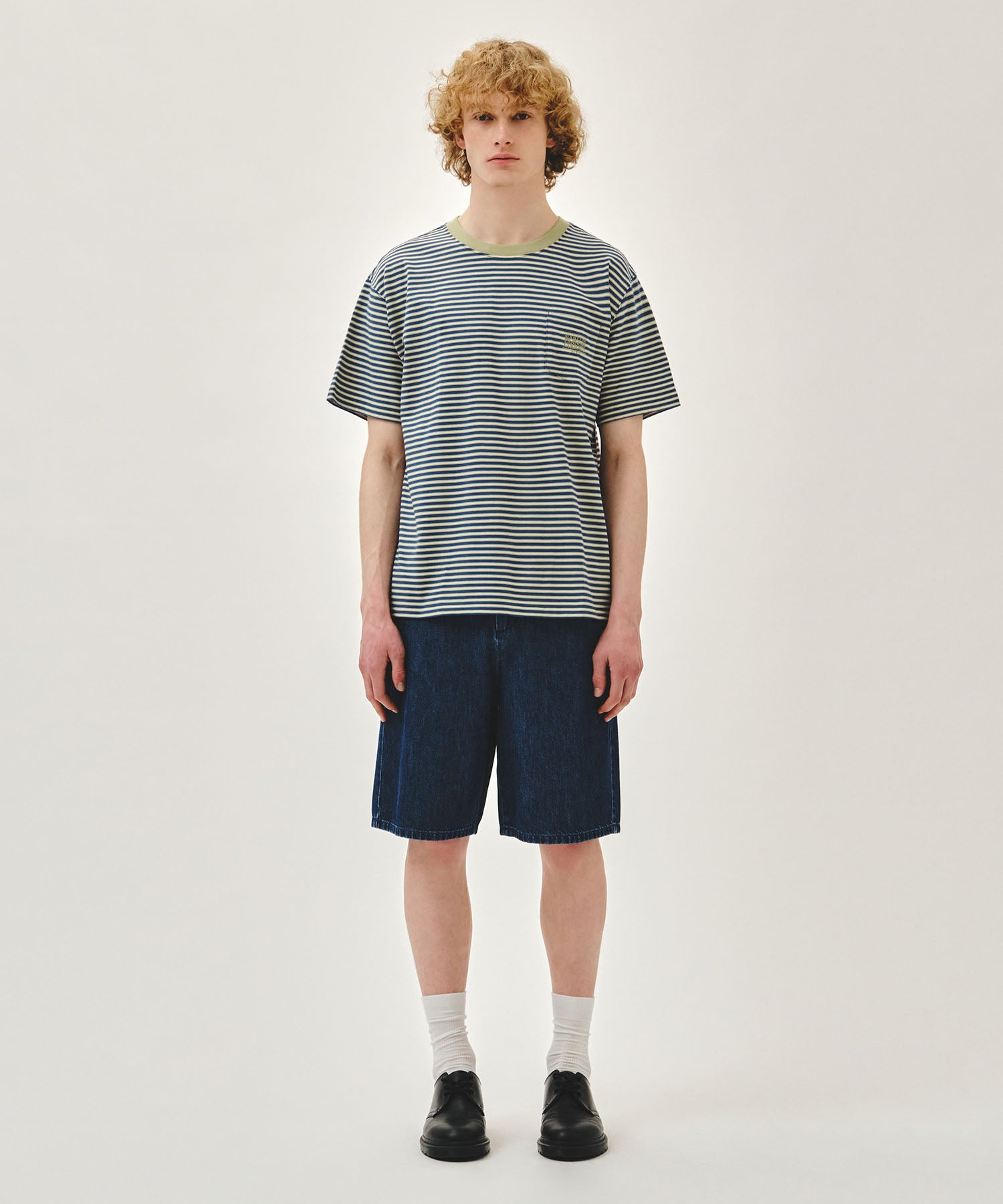 SMALL CLASSIC LOGO STRIPE RINGER TEE