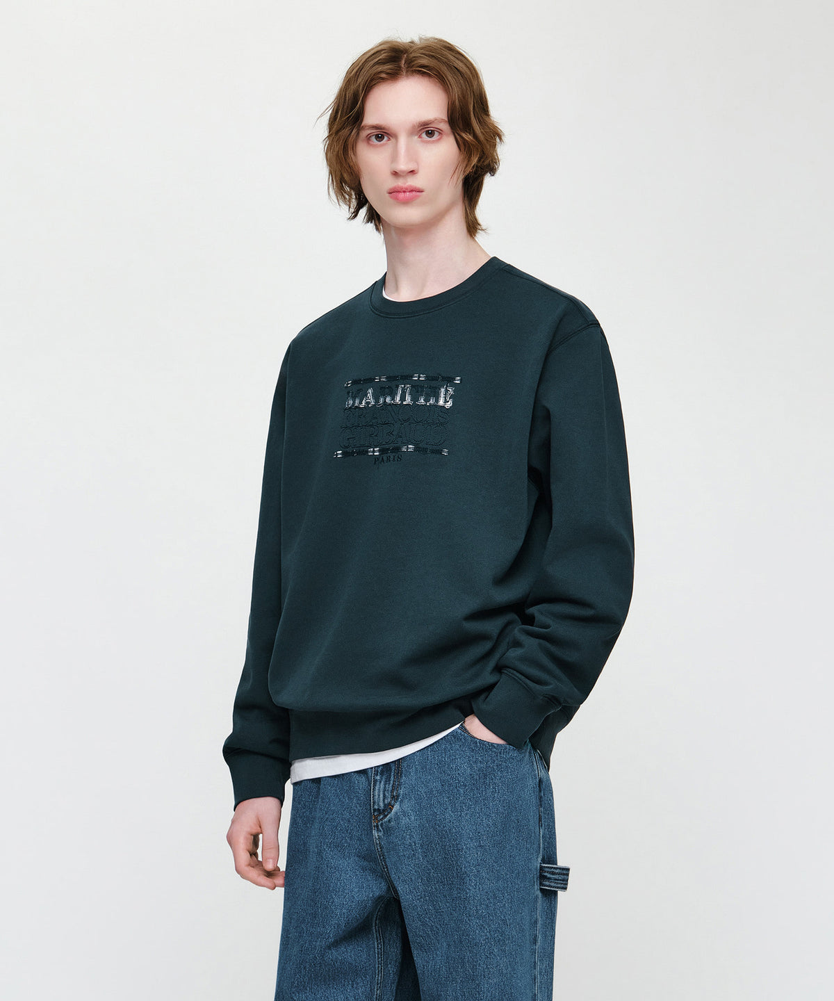 [REGEN] CLASSIC LOGO CHECK APPLIQUE SWEATSHIRT