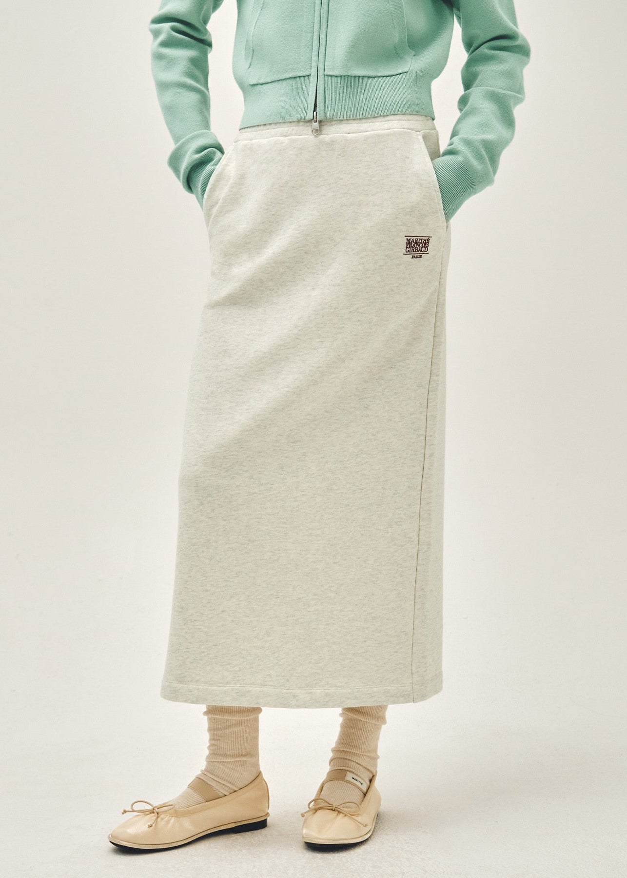 W CLASSIC LOGO SWEAT LONG SKIRT