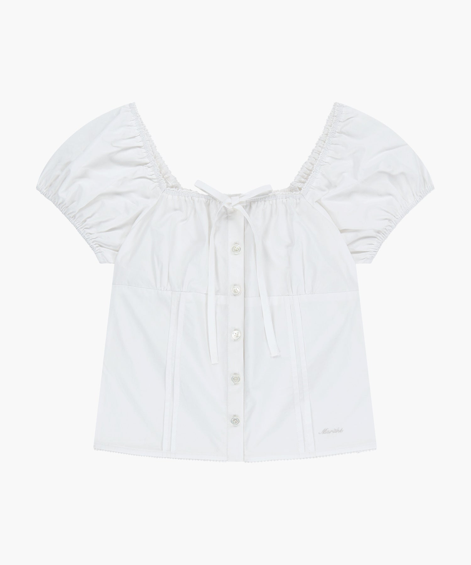 W CAP SLEEVE RIBBON BLOUSE