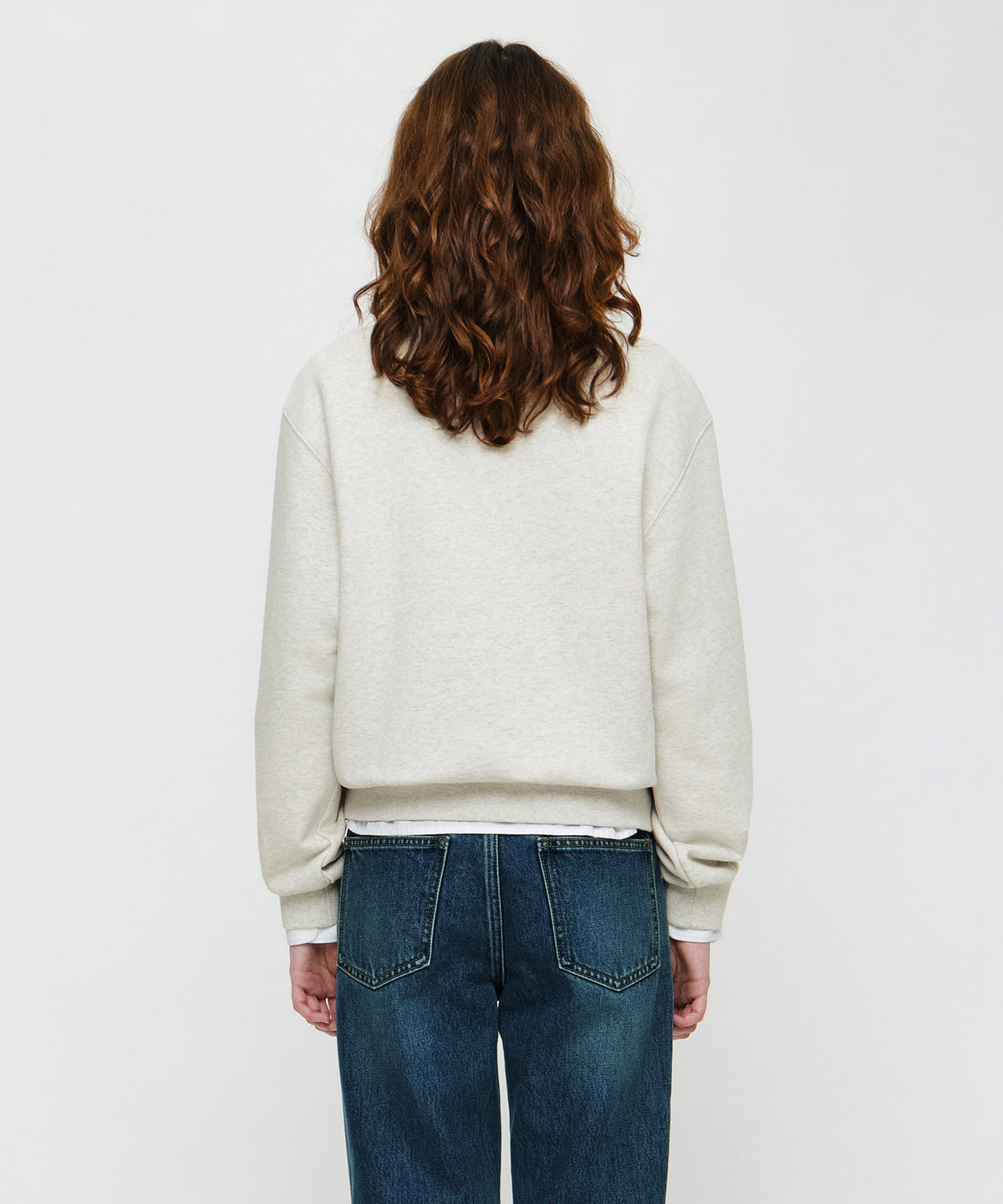 W SMALL CLASSIC LOGO V NECK BALLON SWEATSHIRT