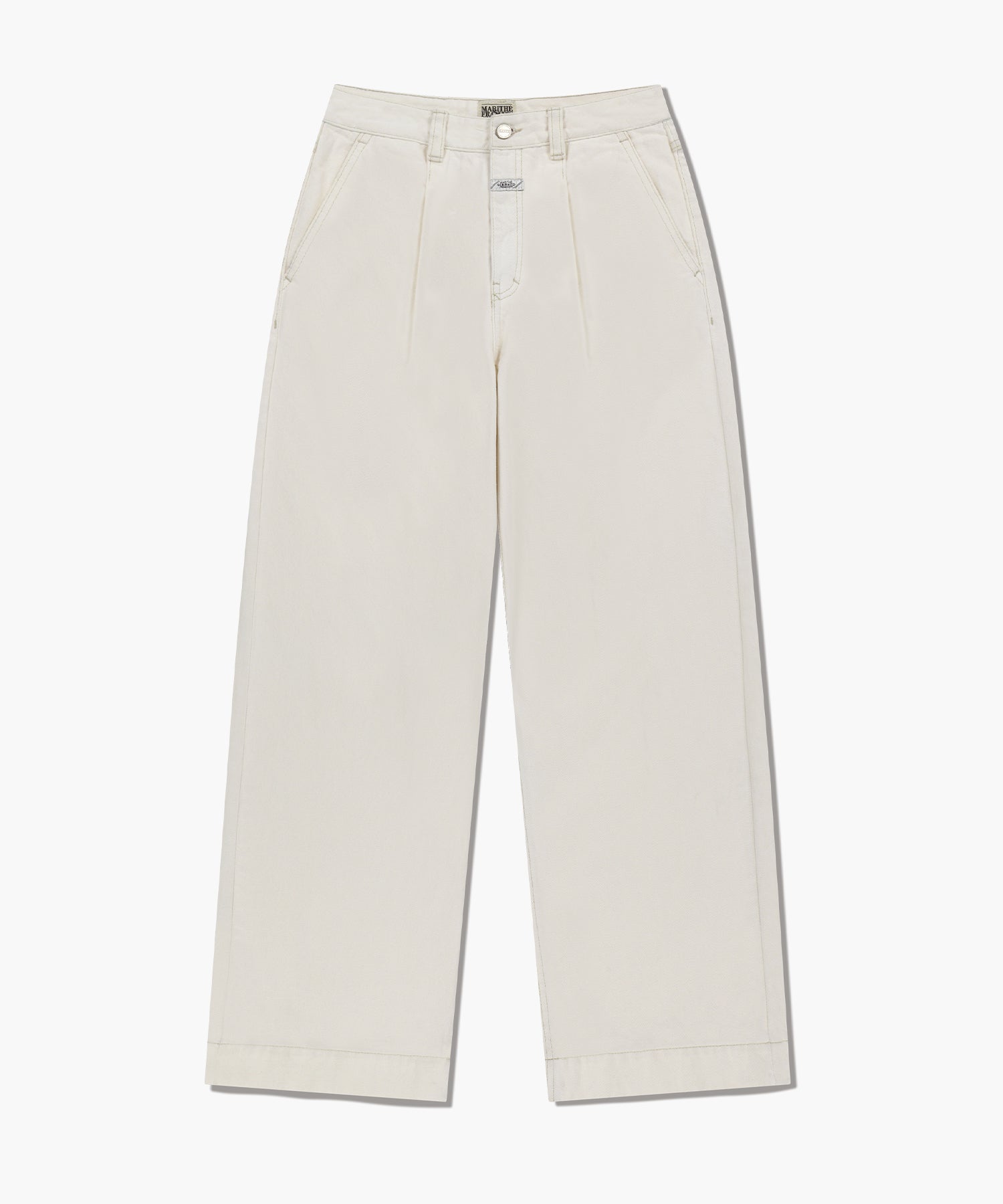 W LOW-WAIST TUCK WIDE DENIM PANTS