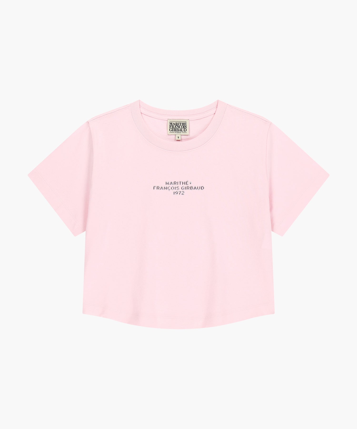 W SILVER LETTERING CROP TEE