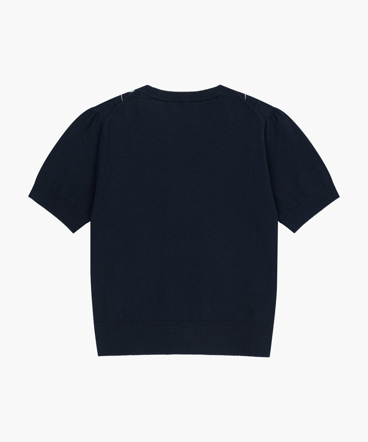 W ARGYLE CABLE HALF KNIT PULLOVER