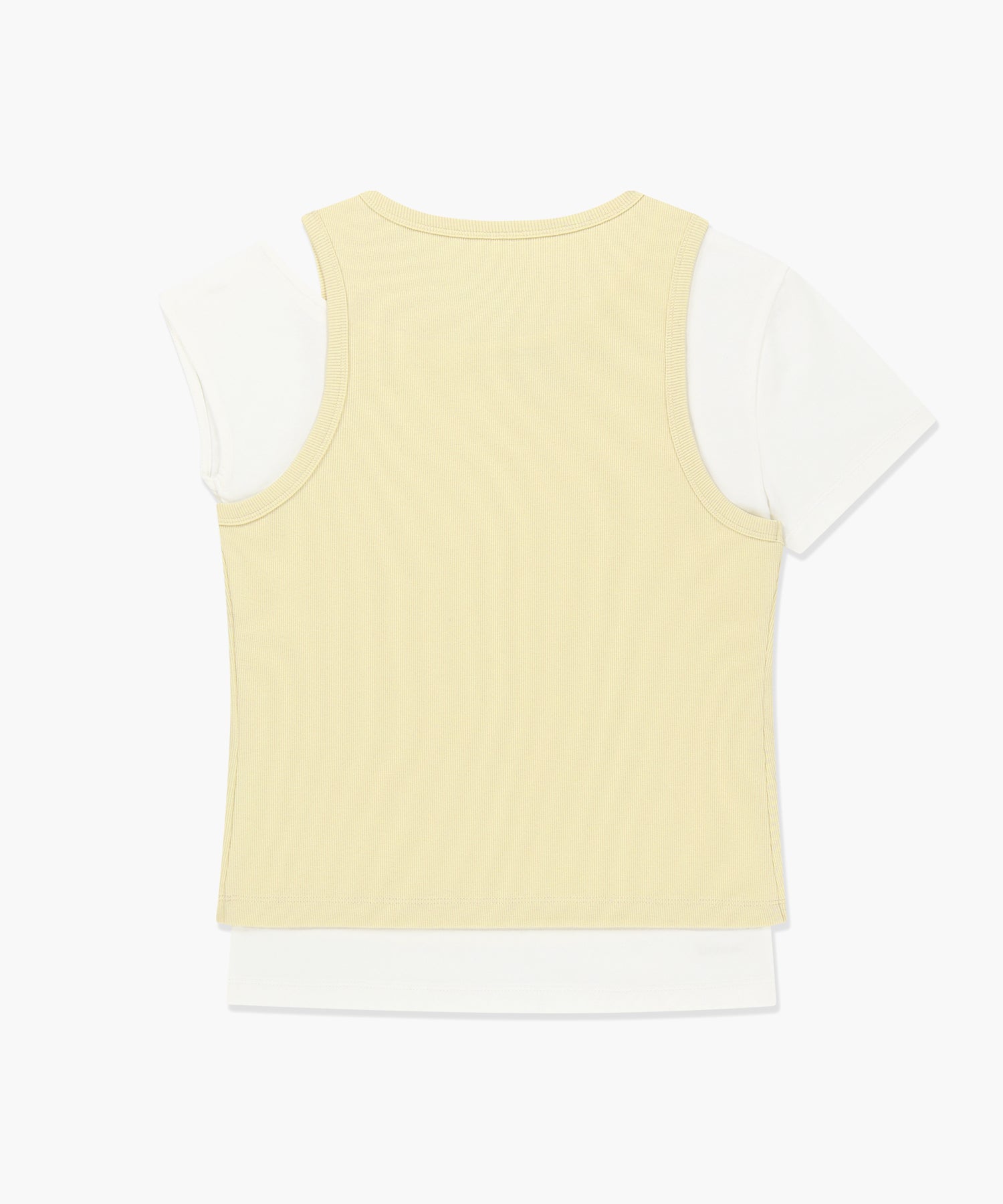 W SMALL CLASSIC LOGO ONE SHOULDER LAYERED TEE