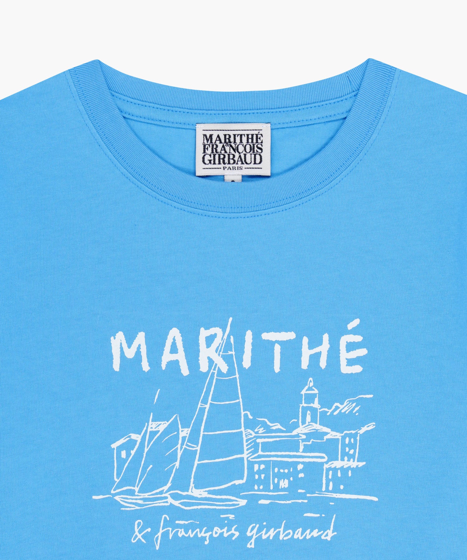 W FRENCH GRAPHIC CROP TEE
