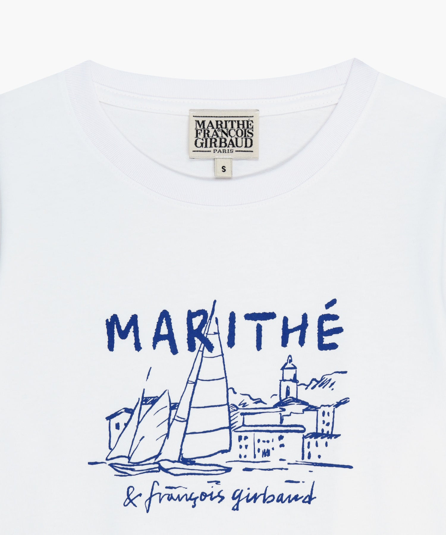 W FRENCH GRAPHIC CROP TEE