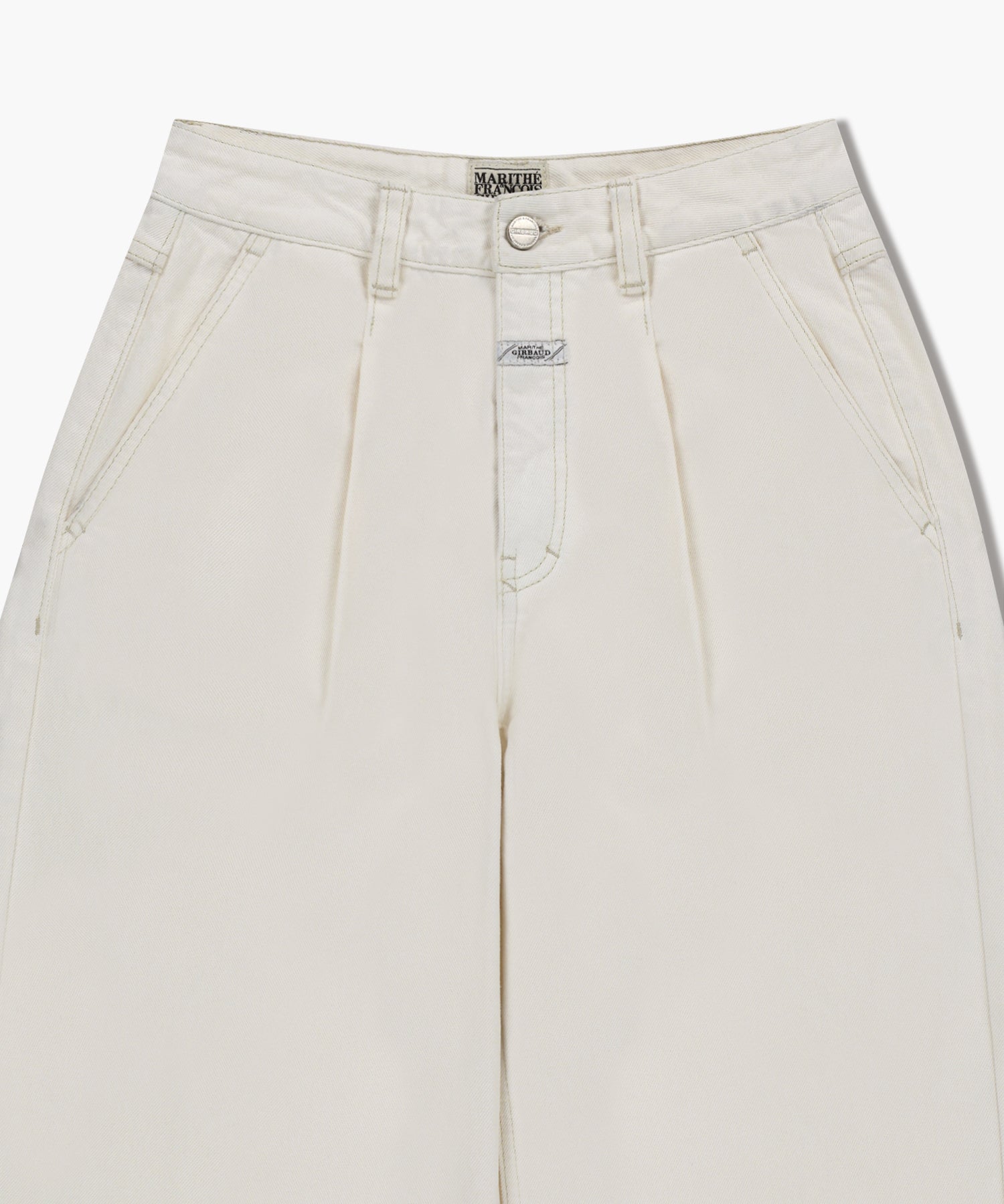 W LOW-WAIST TUCK WIDE DENIM PANTS