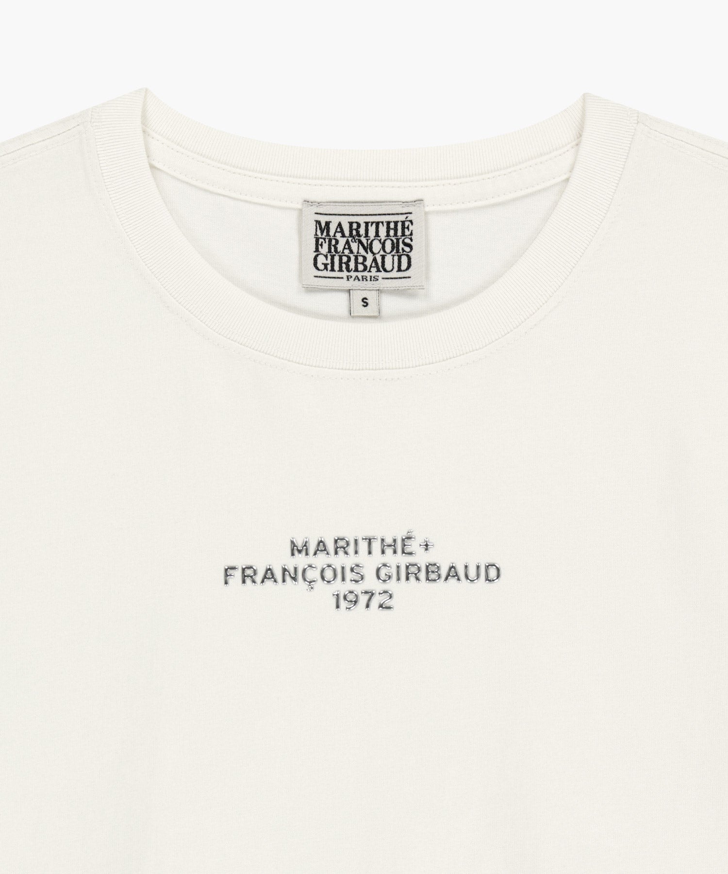 W SILVER LETTERING CROP TEE
