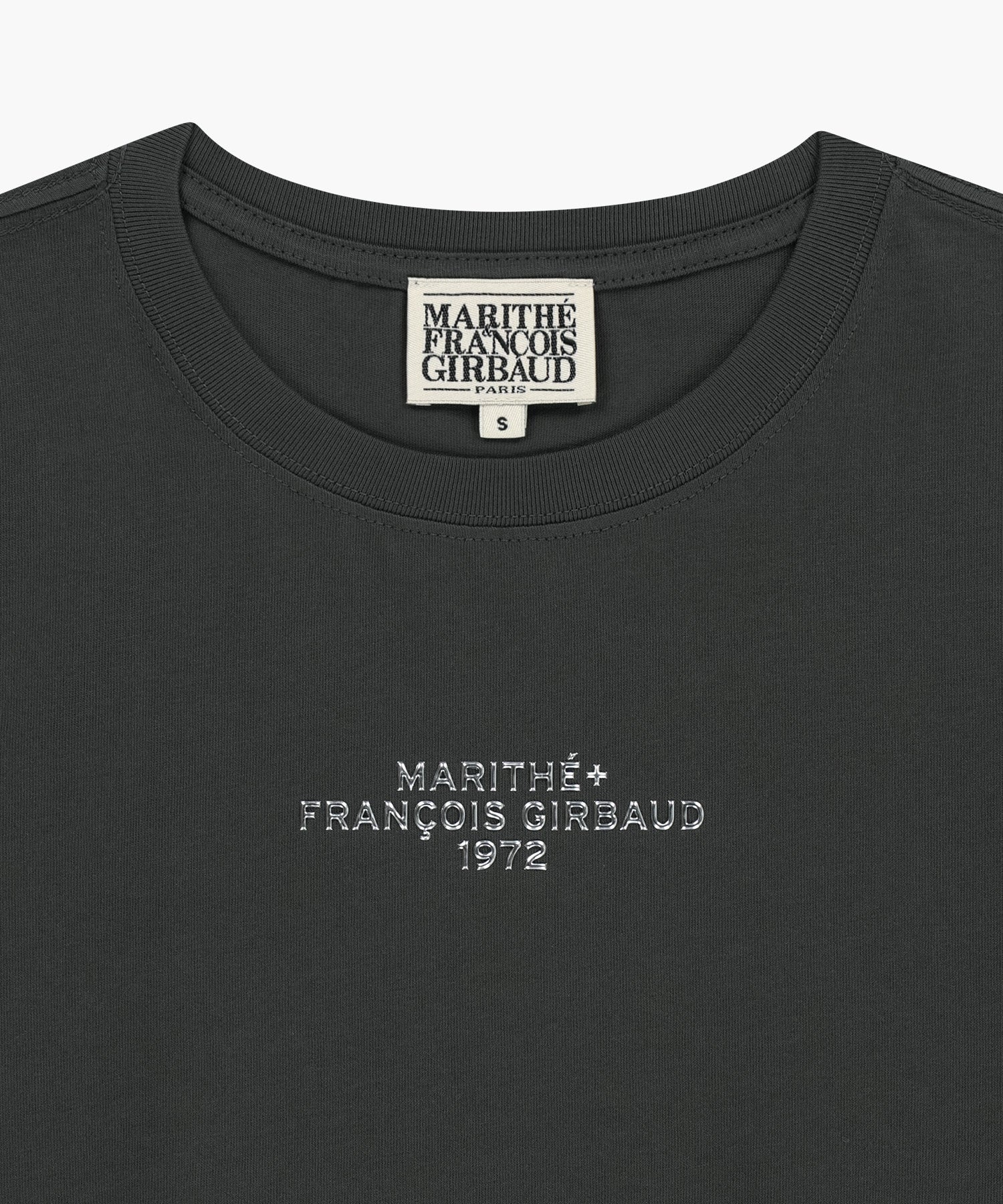 W SILVER LETTERING CROP TEE