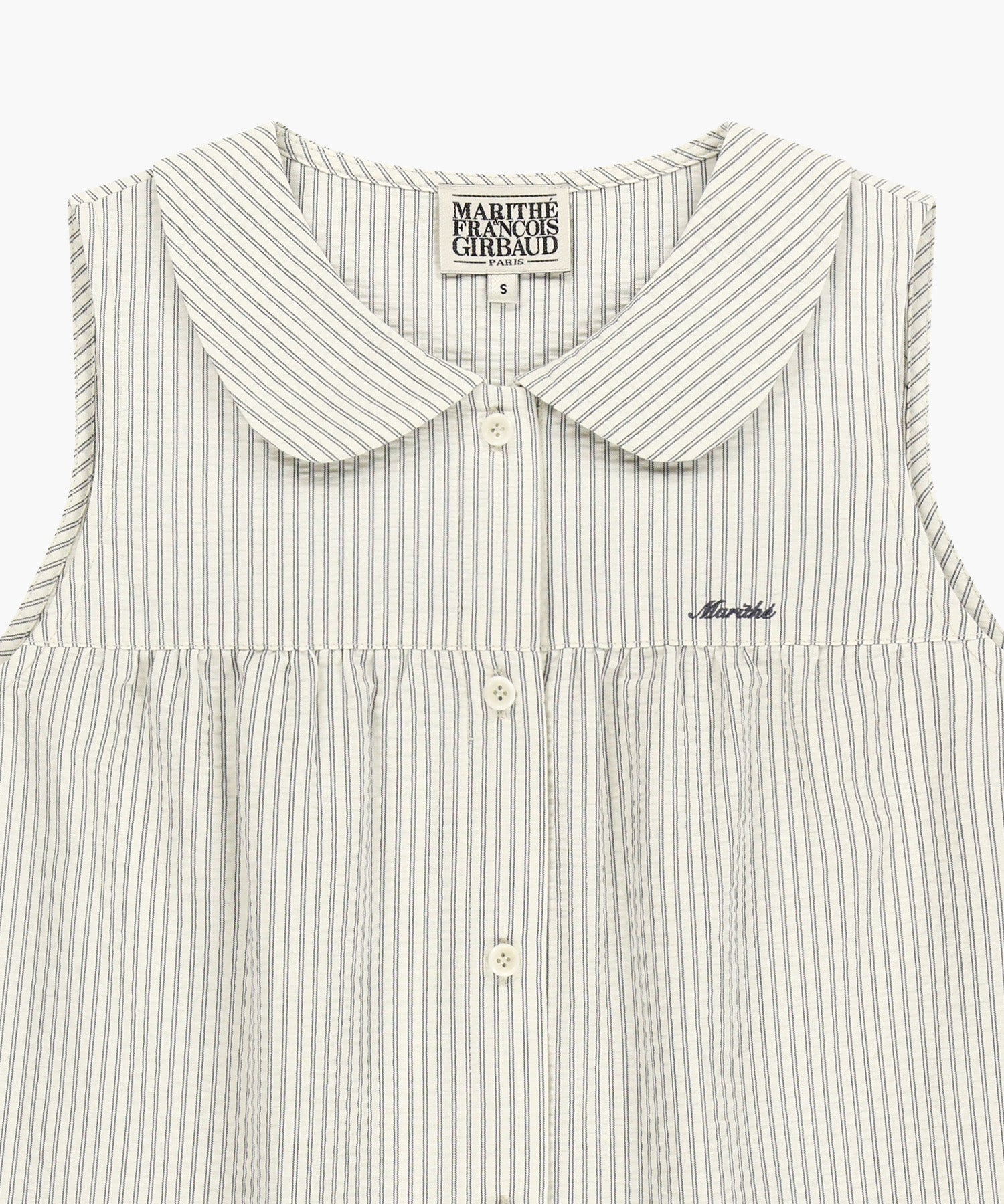 W ROUND COLLAR SLEEVELESS BLOUSE