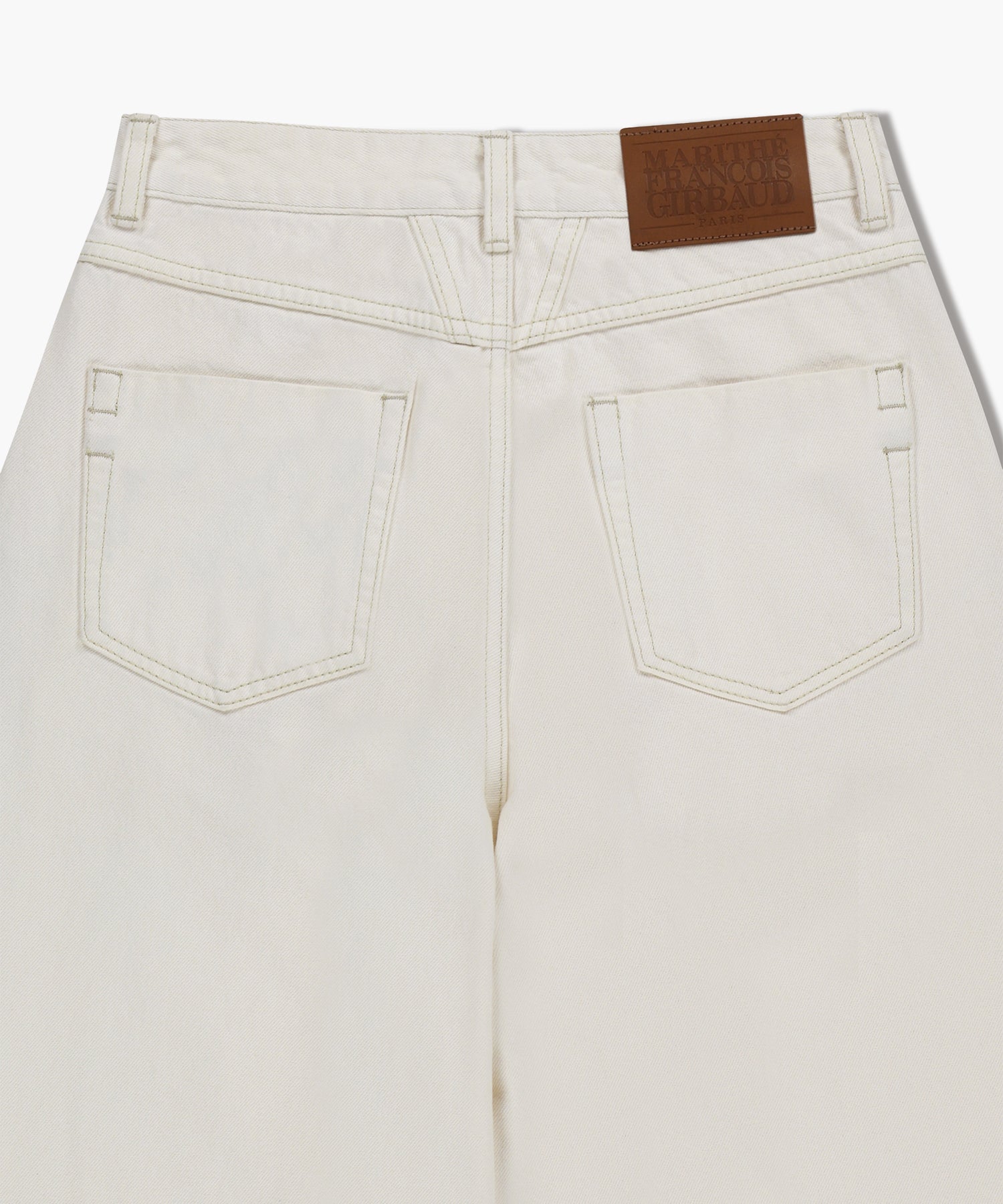 W LOW-WAIST TUCK WIDE DENIM PANTS