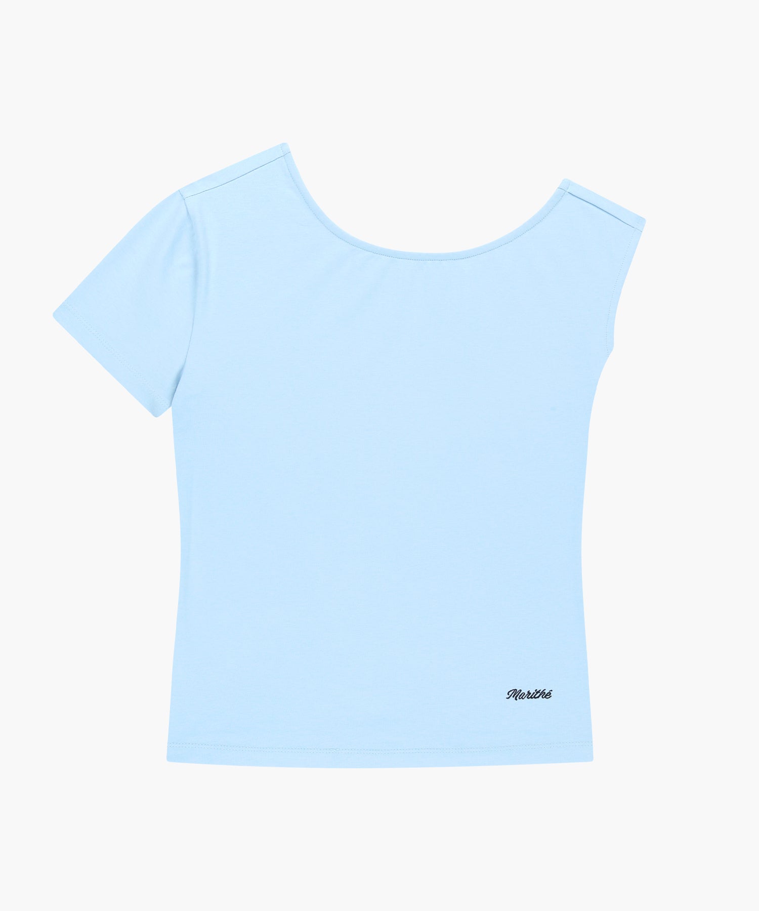 W SMALL CLASSIC LOGO ONE SHOULDER LAYERED TEE